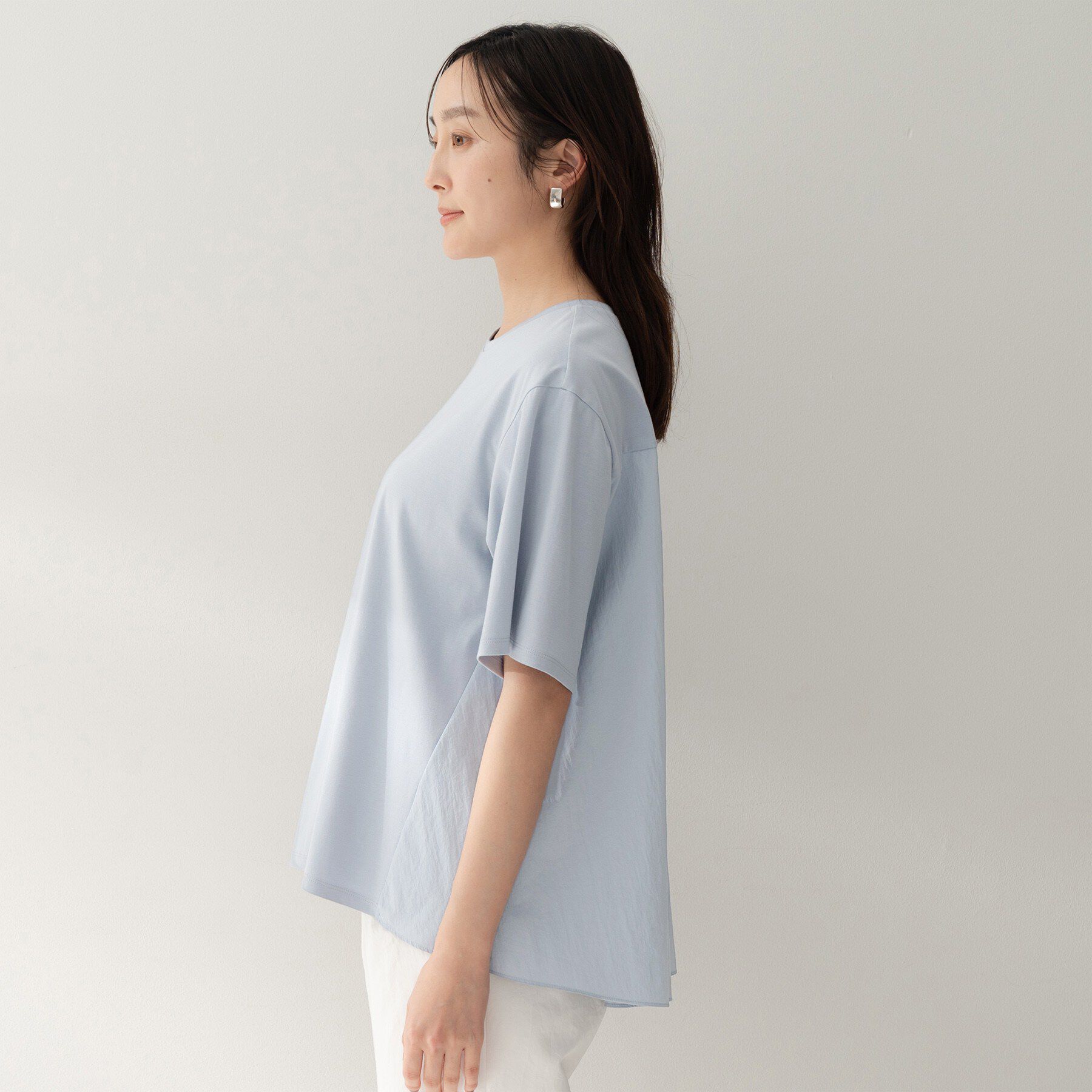 UNTITLED「【洗える/Tシャツ】異素材ドッキングプルオーバー」|Tシャツ・カットソー|