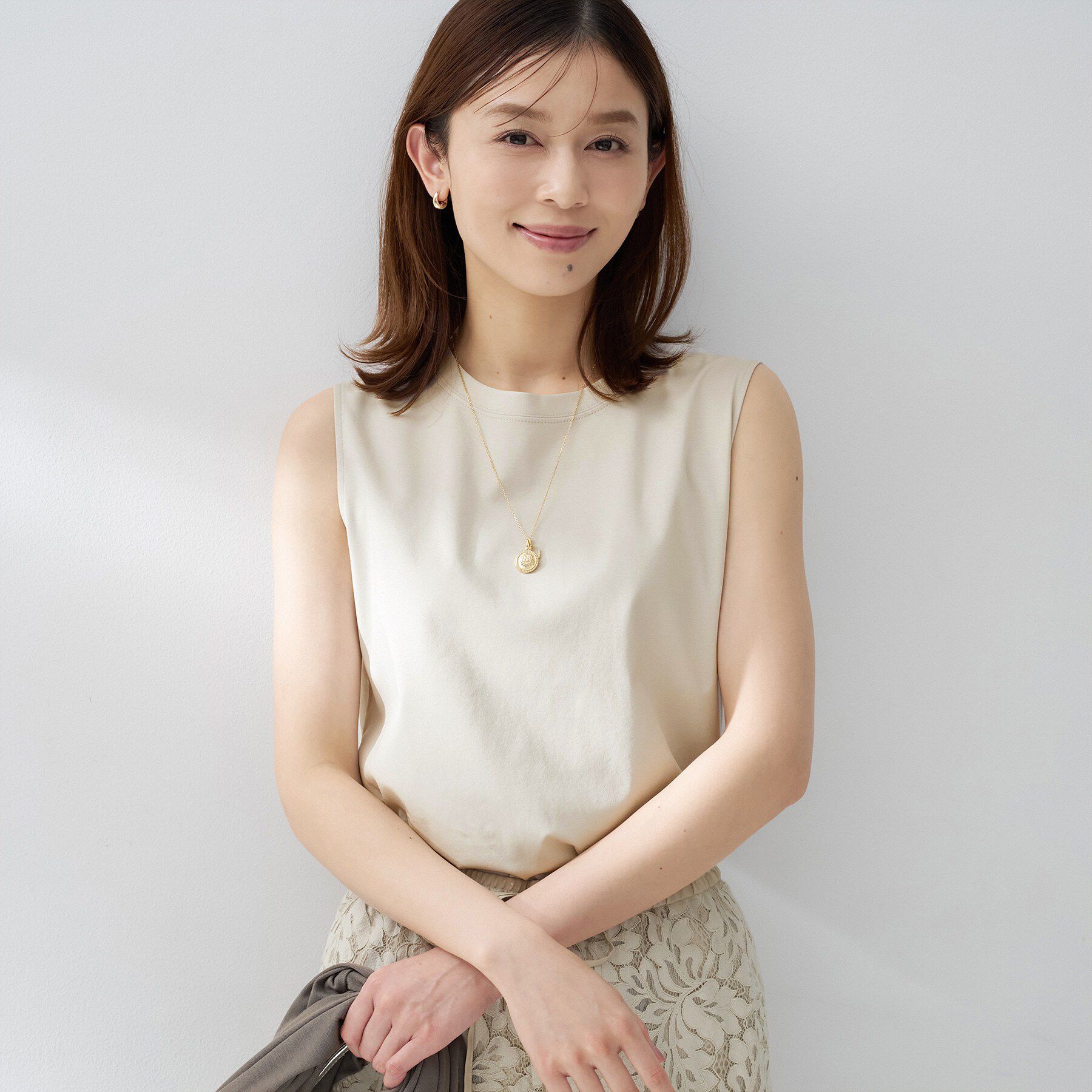 UNTITLED「【UV/接触冷感/消臭/抗菌防臭】ベーシックフレンチスリーブプルオーバー」|Tシャツ・カットソー|