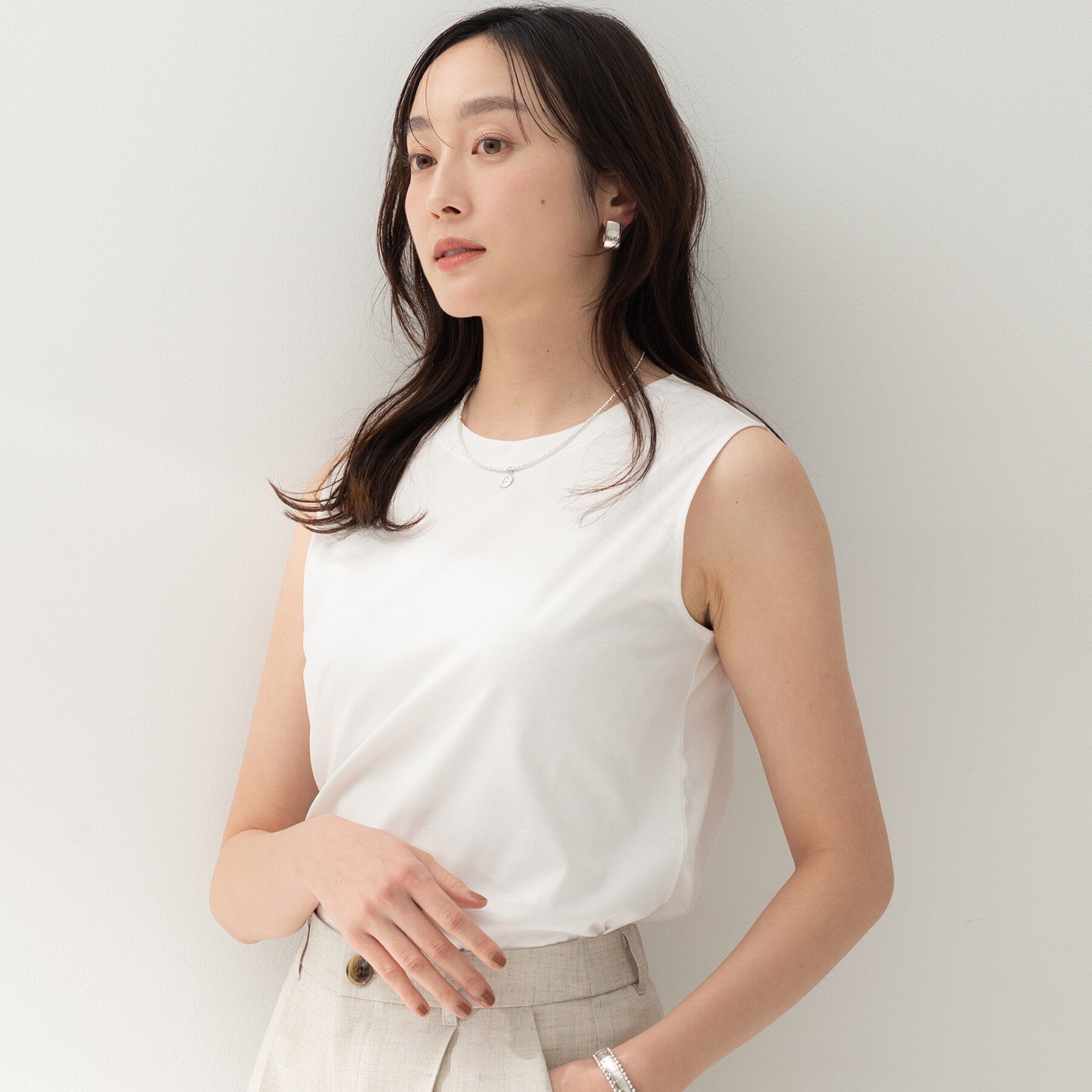 UNTITLED「【UV/接触冷感/消臭/抗菌防臭】ベーシックフレンチスリーブプルオーバー」|Tシャツ・カットソー|