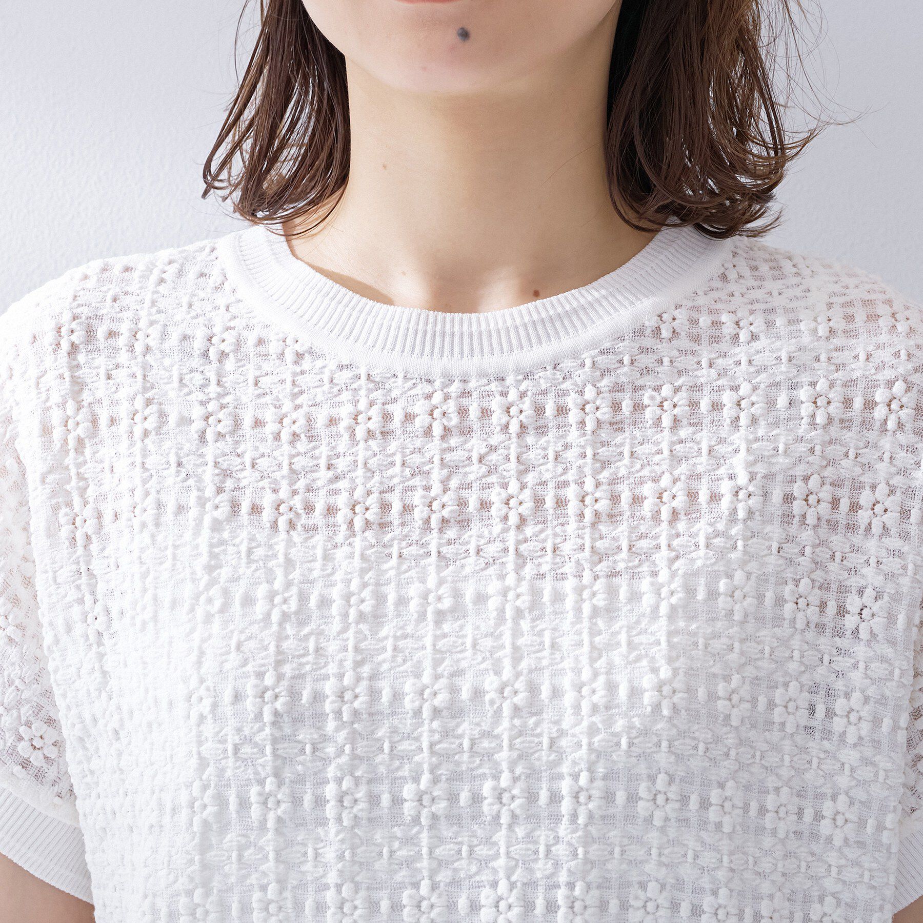 UNTITLED「【洗える／シアー】ミニヨンレースプルオーバー」|Tシャツ・カットソー|