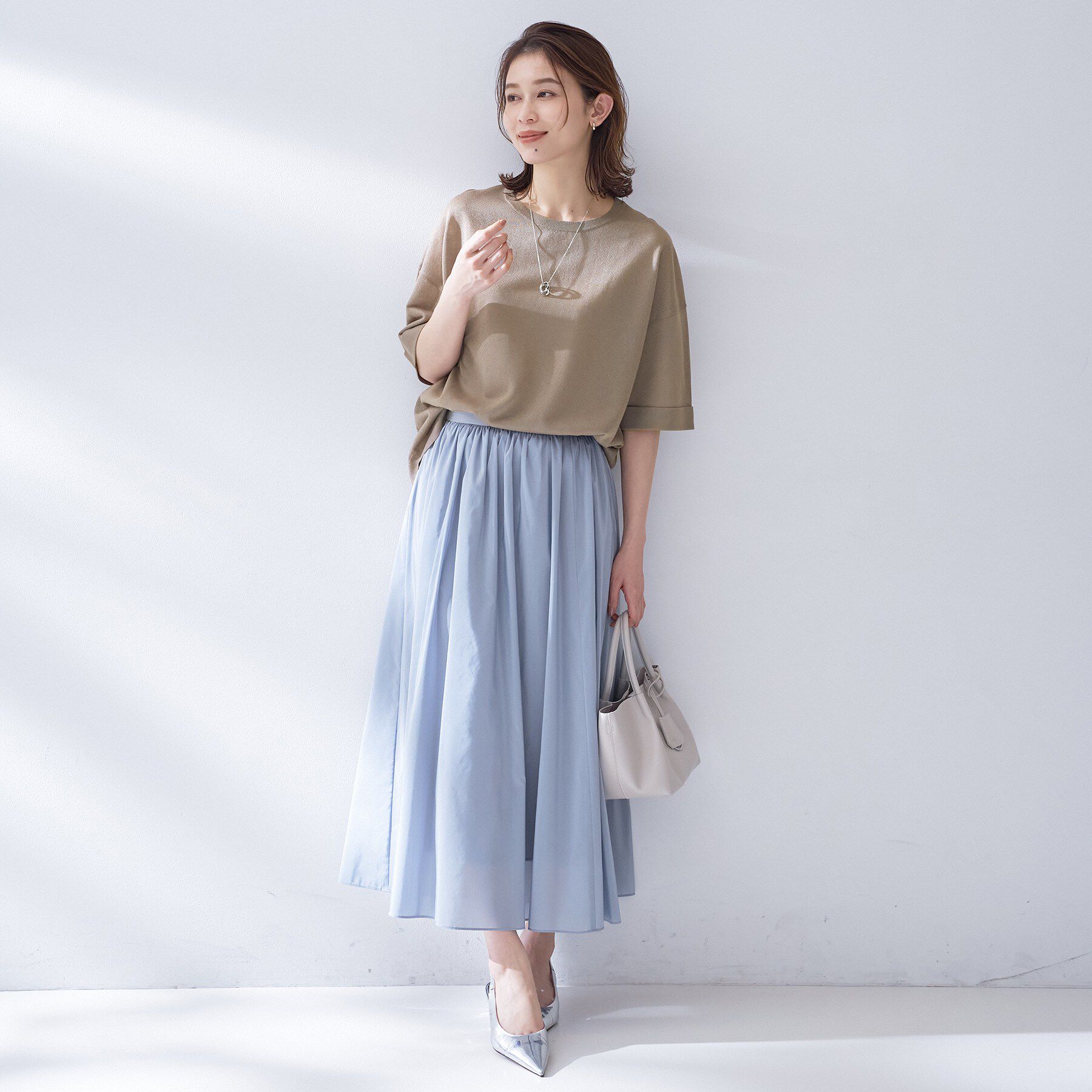 UNTITLED「【アンサンブル可/Tシャツ風/ゆったり】リラックスニットトップス」|ニット・セーター|