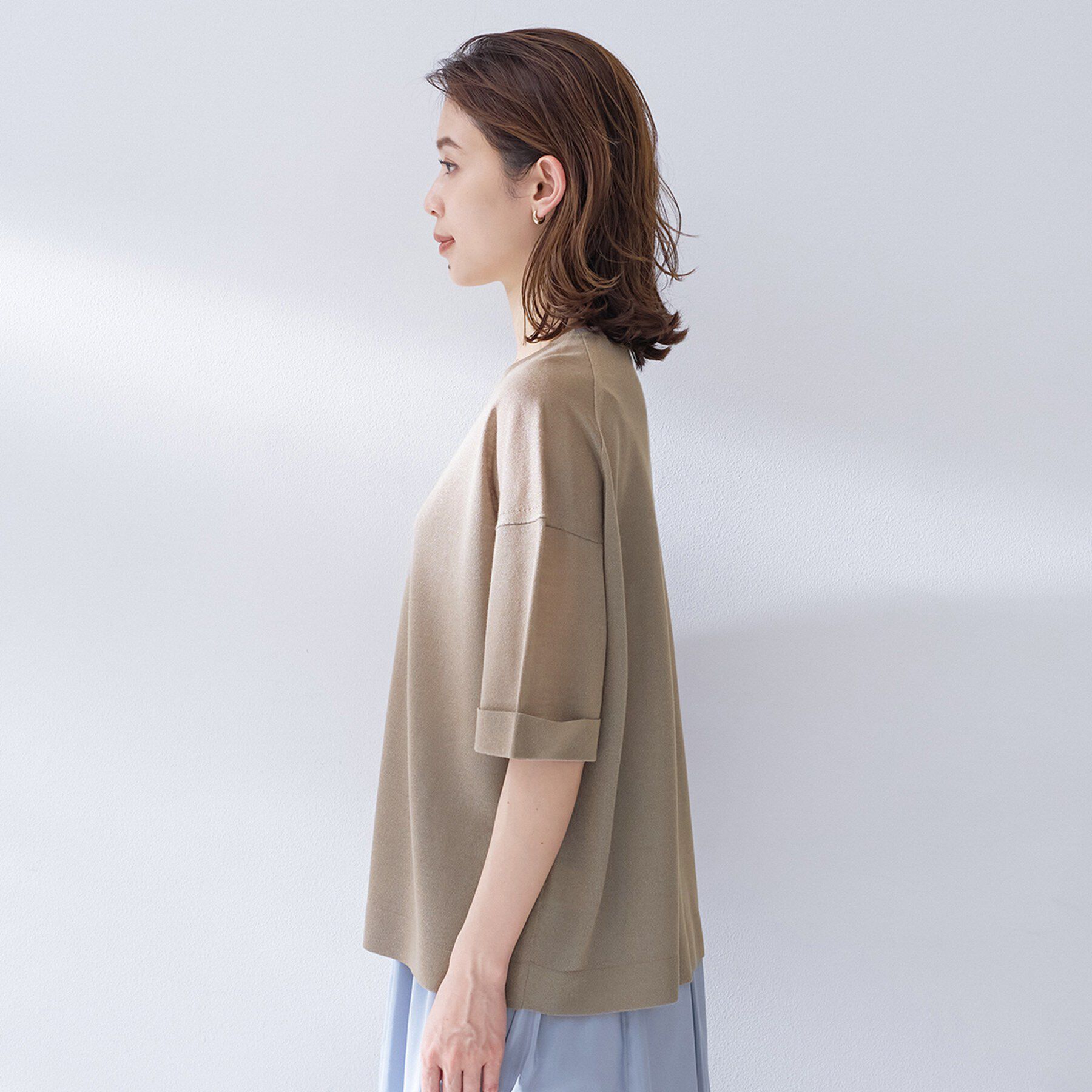 UNTITLED「【アンサンブル可/Tシャツ風/ゆったり】リラックスニットトップス」|ニット・セーター|