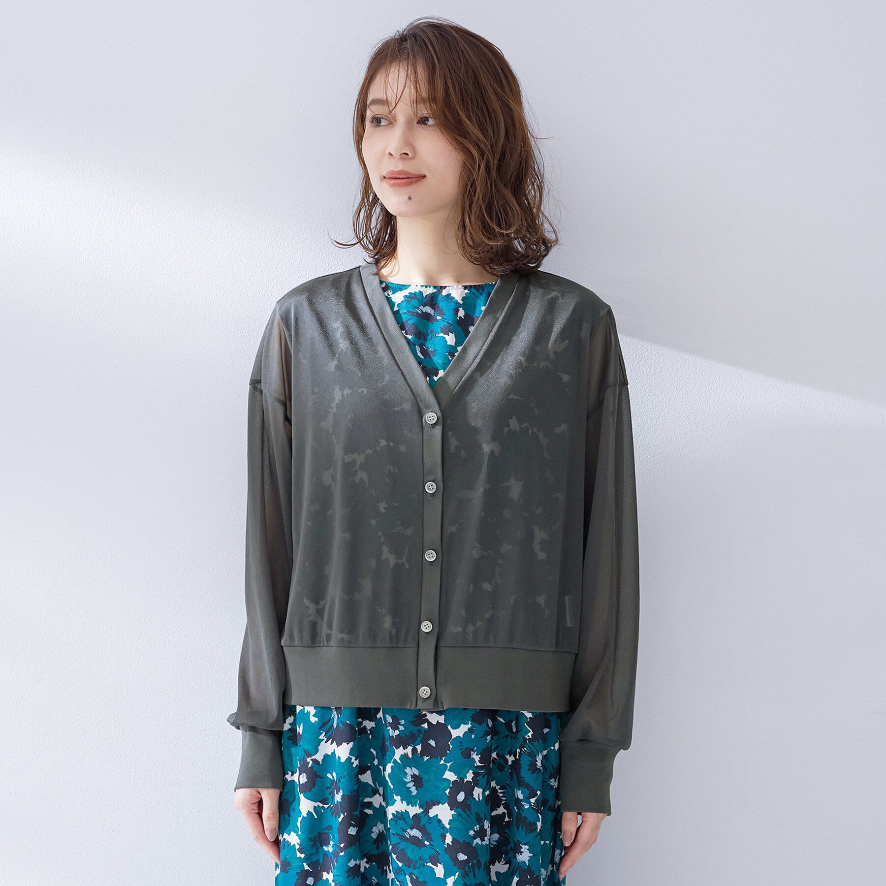 UNTITLED「【7色展開/ゆったり/ショート丈】シアートリコットカーディガン」|カーディガン|
