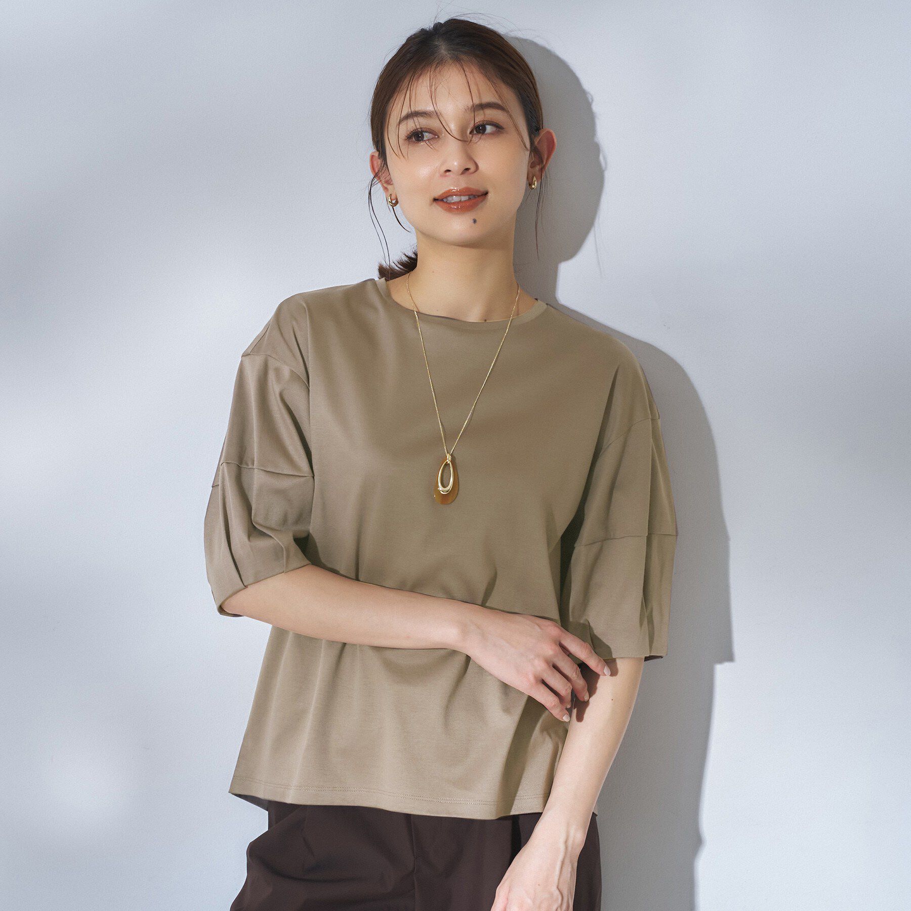 UNTITLED「【汗染み防止/接触冷感】ランタンスリーブプルオーバー」|Tシャツ・カットソー|