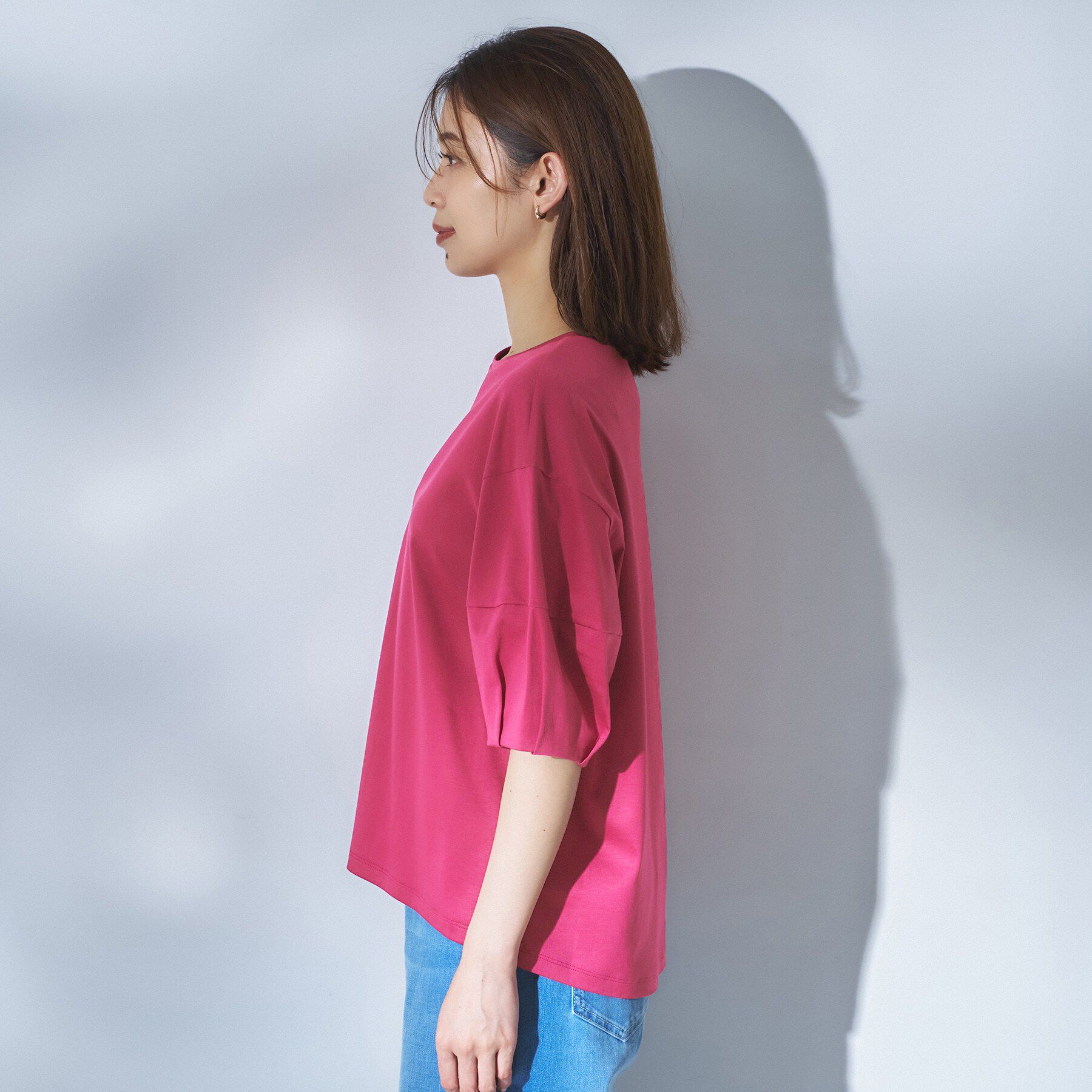 UNTITLED「【汗染み防止/接触冷感】ランタンスリーブプルオーバー」|Tシャツ・カットソー|