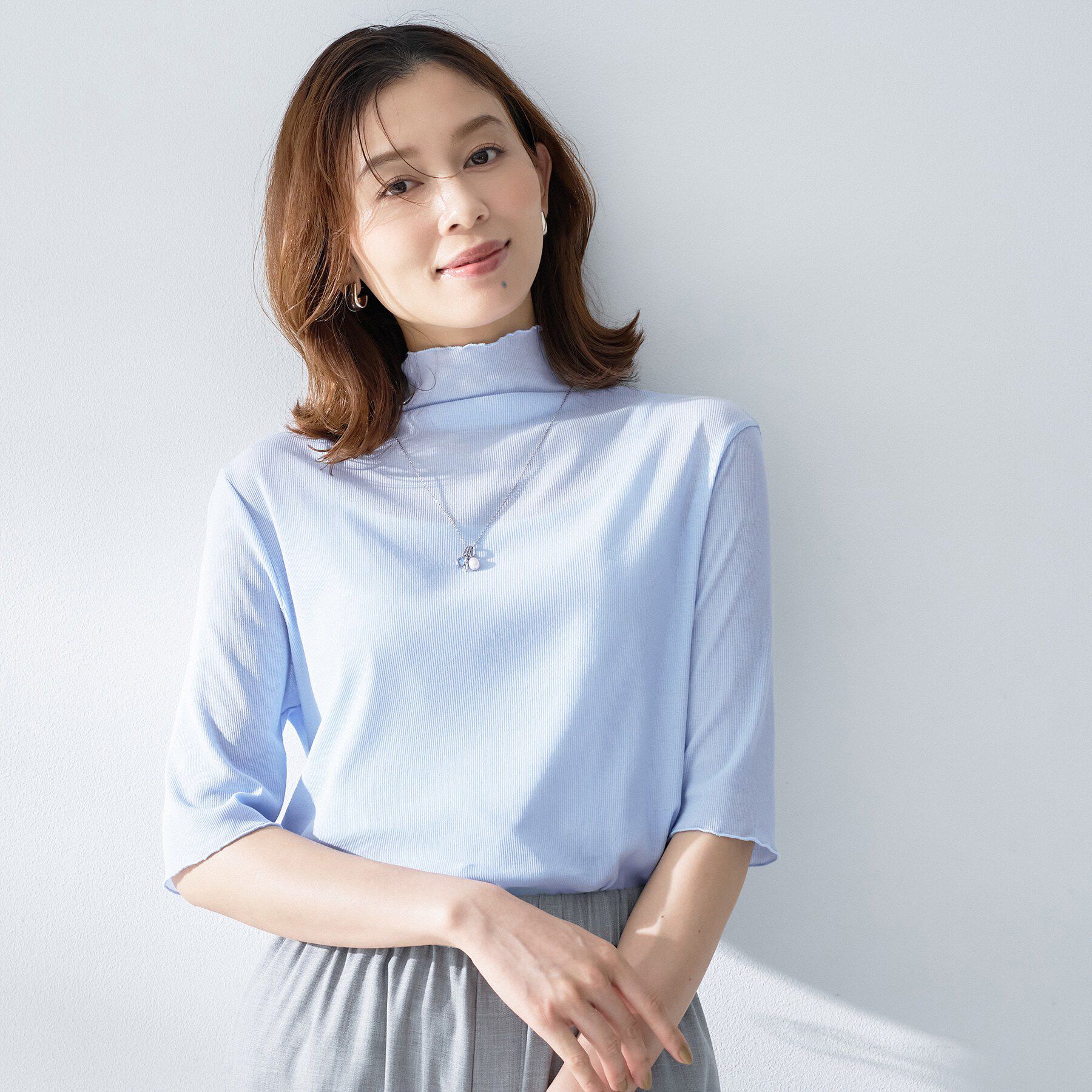 UNTITLED「シアーテレコハイネックトップス」|Tシャツ・カットソー|