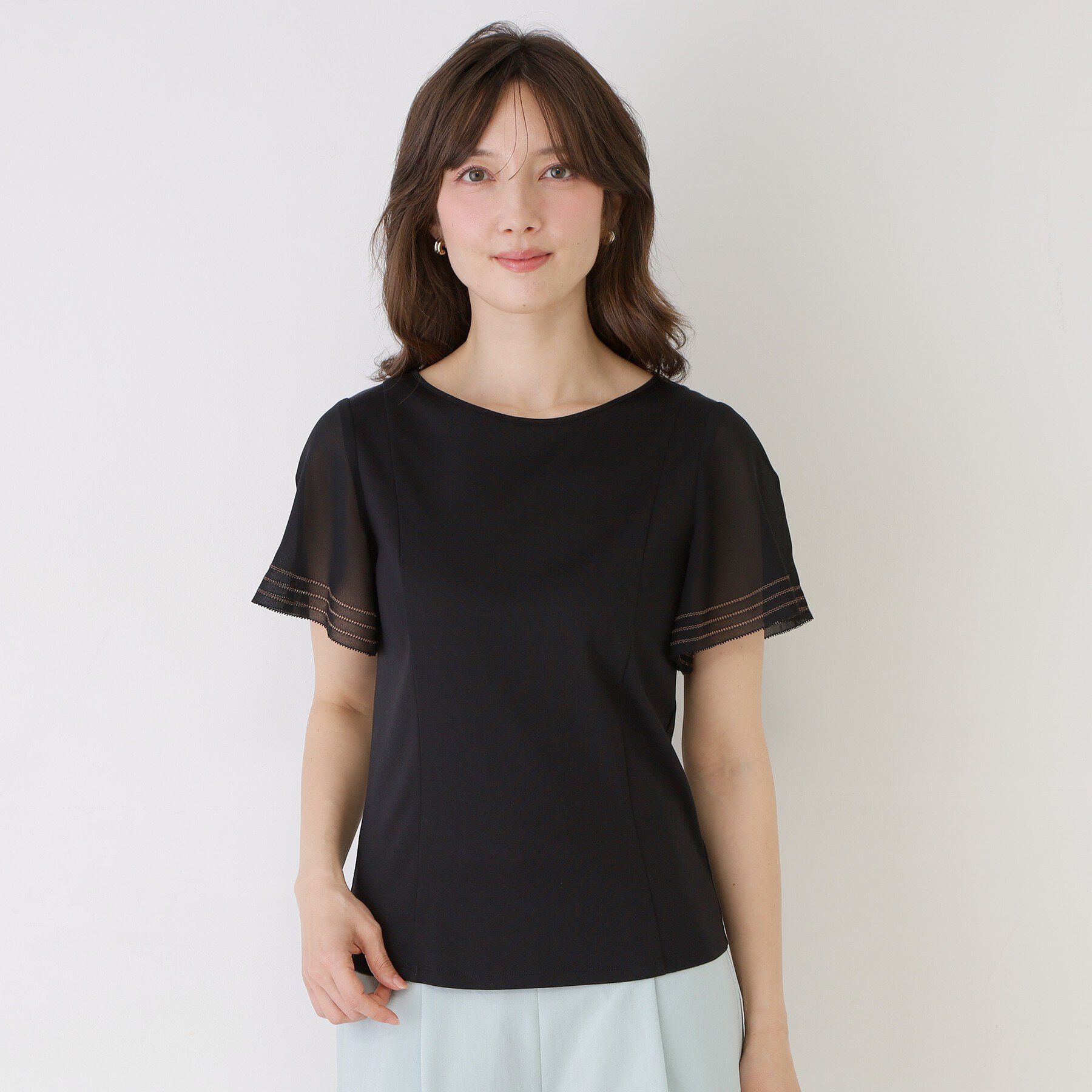 COUP DE CHANCE「【手洗い可】フレアスリーブカットソー」|Tシャツ・カットソー|