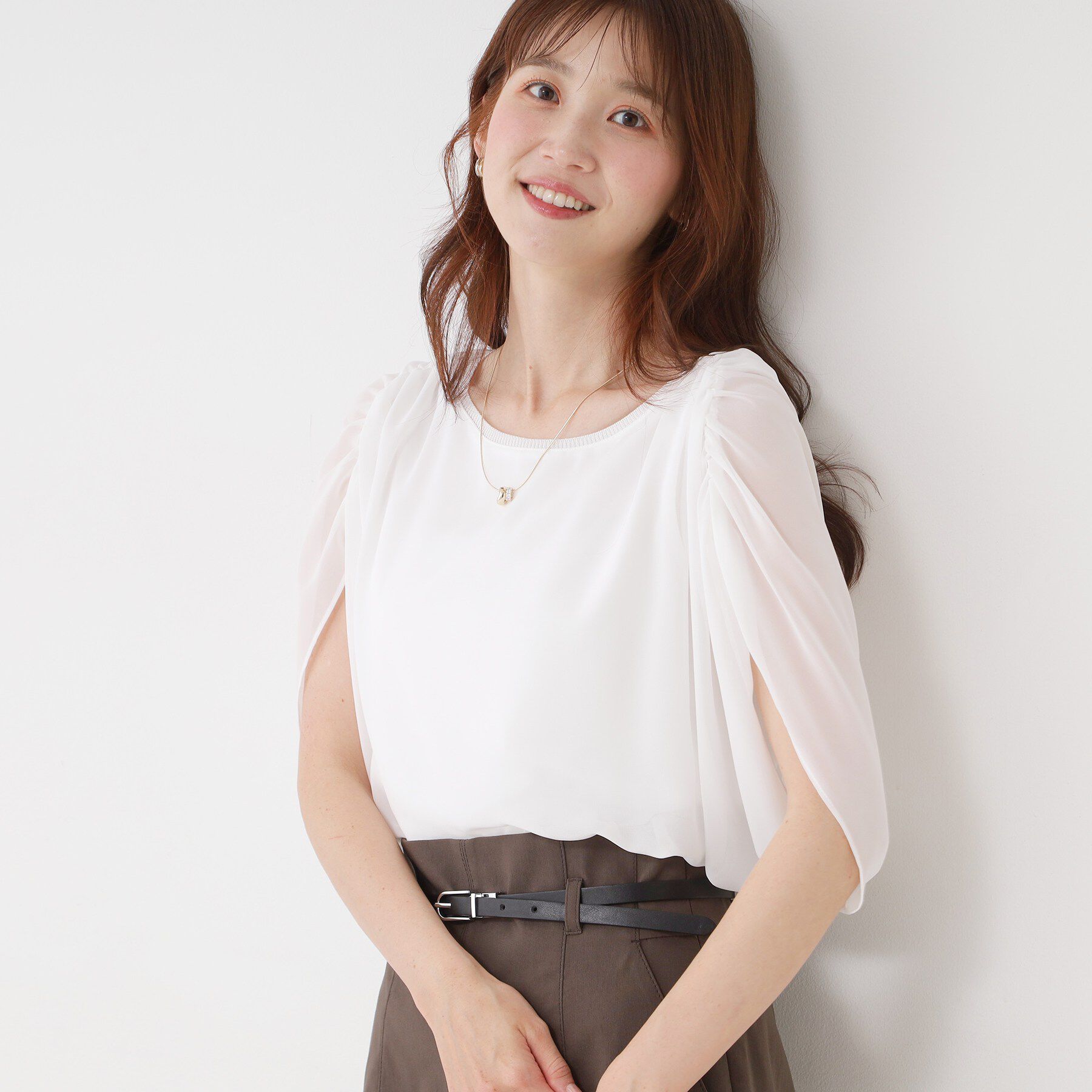COUP DE CHANCE「【日本製/インナー付き】ギャザースリーブプルオーバー」|Tシャツ・カットソー|