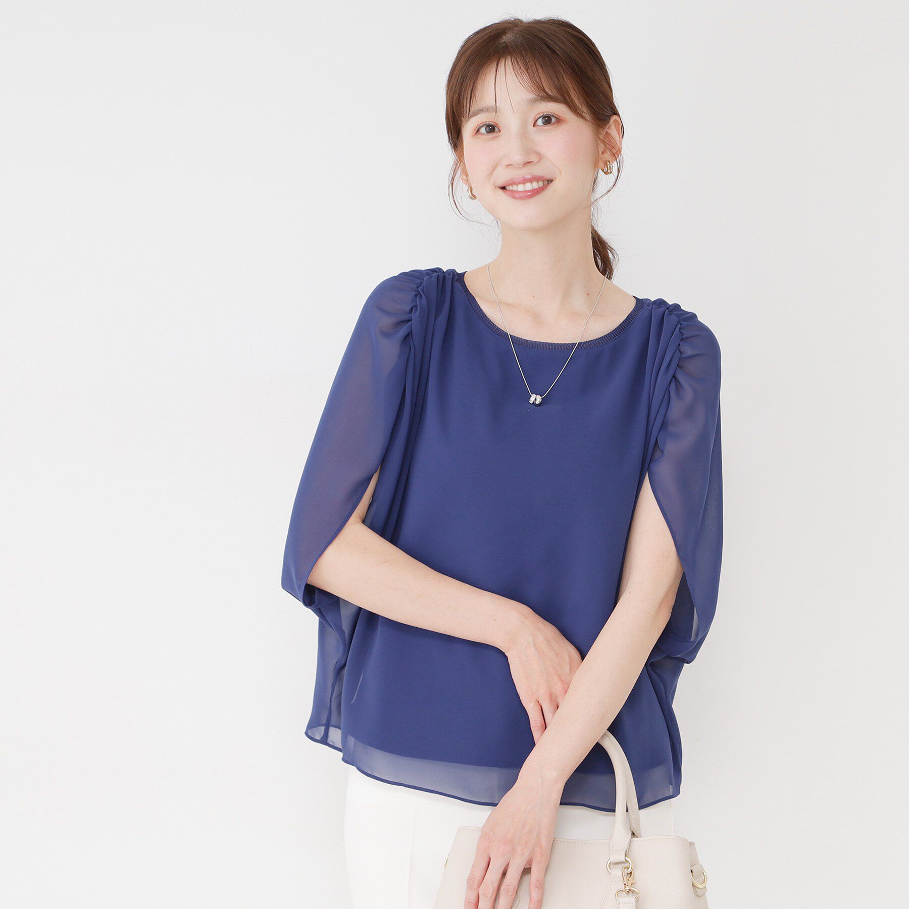 COUP DE CHANCE「【日本製/インナー付き】ギャザースリーブプルオーバー」|Tシャツ・カットソー|