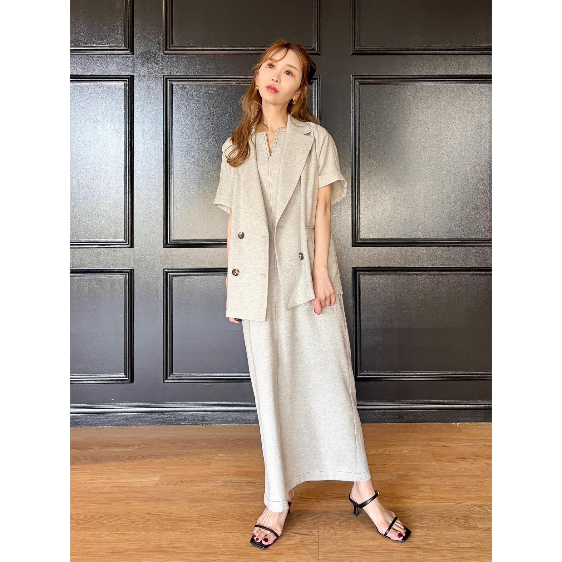DRESSTERIOR「【セットアップ可/UVカット/接触冷感/吸水速乾】ウォッシャブル Iラインワンピース」|ワンピース|