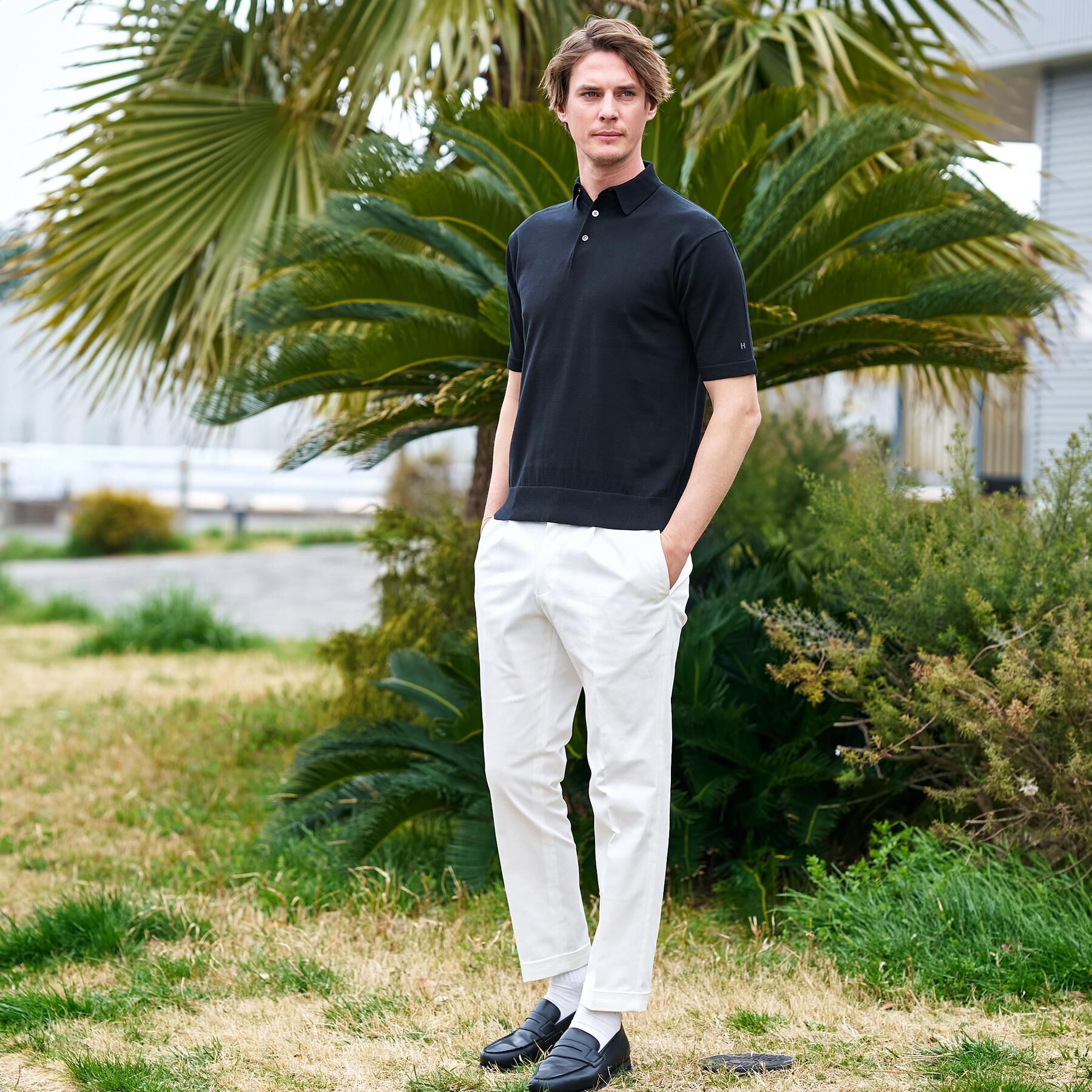 DRESSTERIOR「【干場義雅&times;DRESSTERIOR/再入荷】ウォッシャブル ニットポロシャツ」|ニット・セーター|