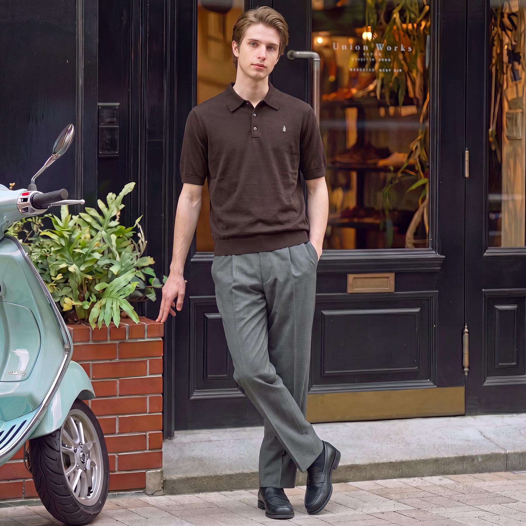DRESSTERIOR「【ウォッシャブル】コットンシルク混 ニットポロシャツ」|ニット・セーター|
