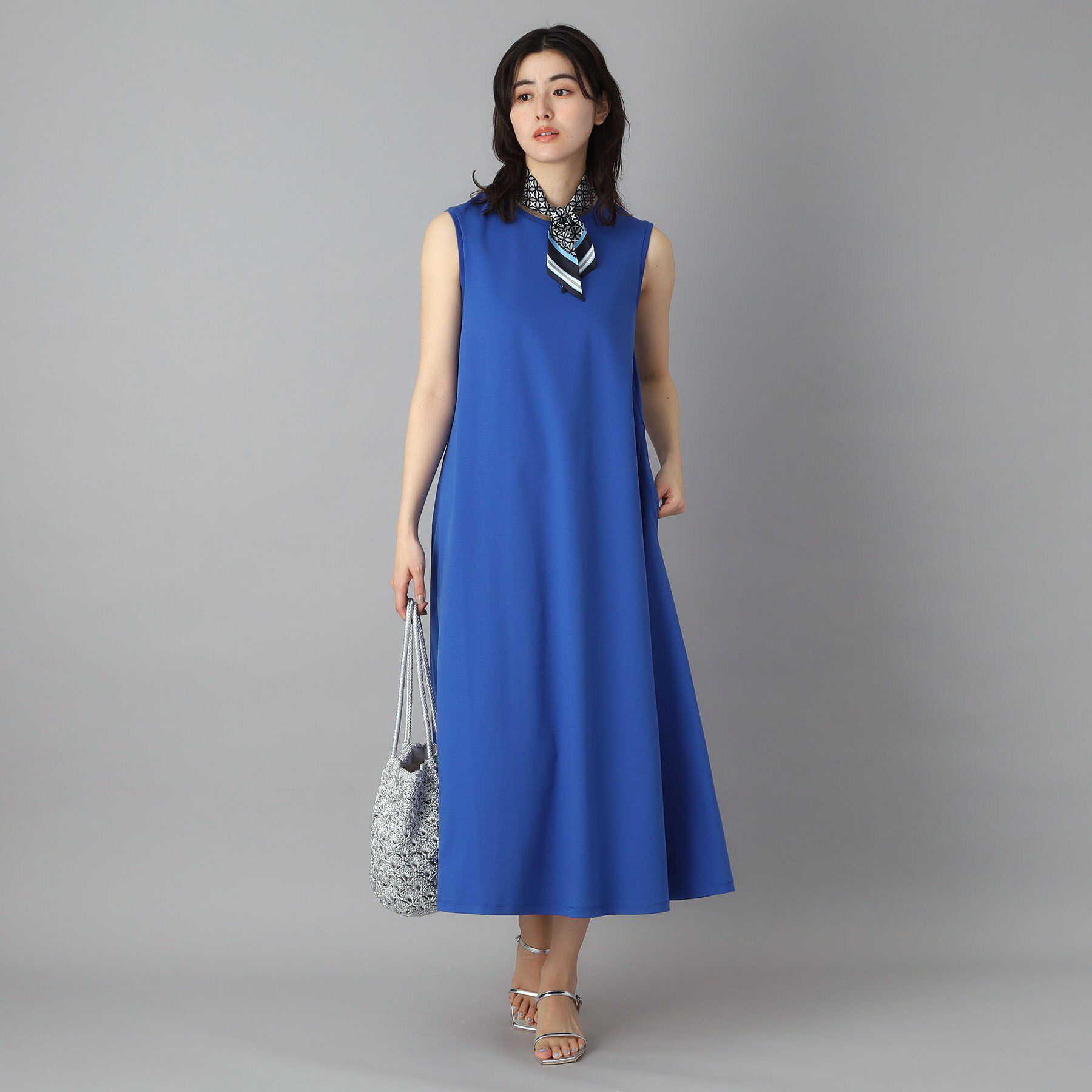 DRESSTERIOR「【接触冷感／抗菌防臭／消臭/ウォッシャブル】アイスクリアコットン フレンチスリーブワンピース」|ワンピース|