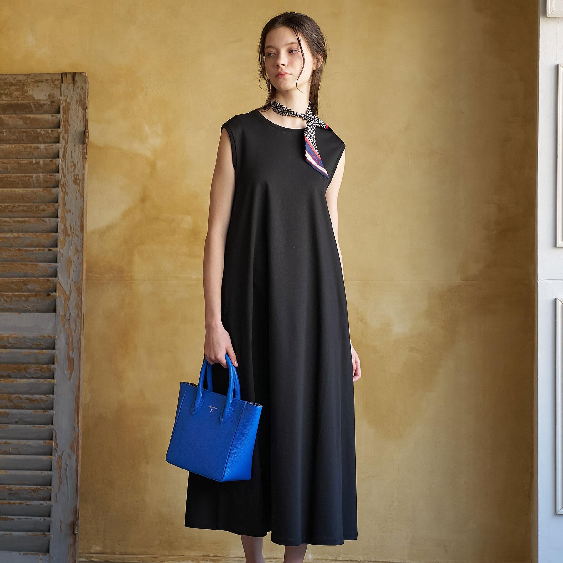 DRESSTERIOR「【接触冷感／抗菌防臭／消臭/ウォッシャブル】アイスクリアコットン フレンチスリーブワンピース」|ワンピース|
