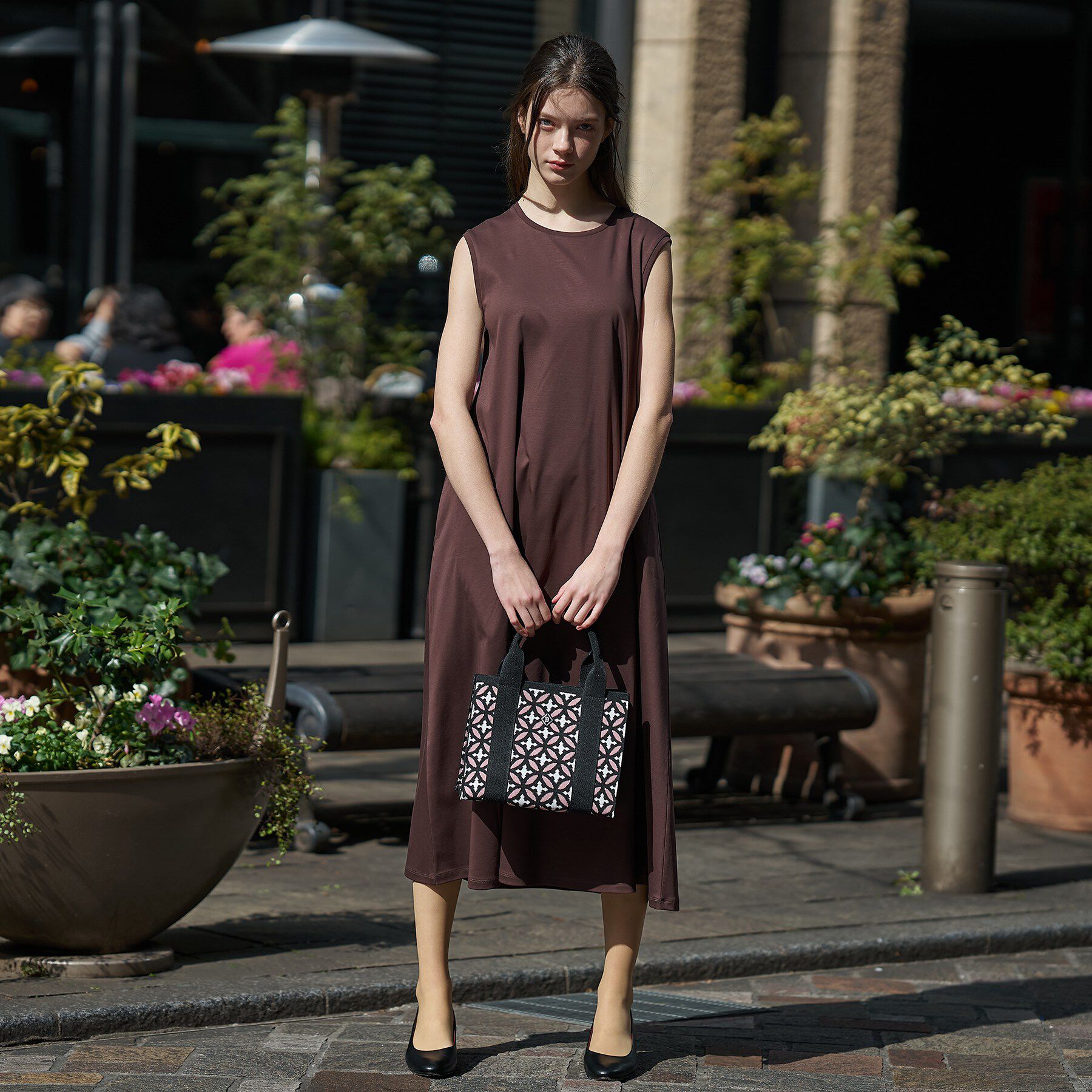 DRESSTERIOR「【接触冷感／抗菌防臭／消臭/ウォッシャブル】アイスクリアコットン フレンチスリーブワンピース」|ワンピース|