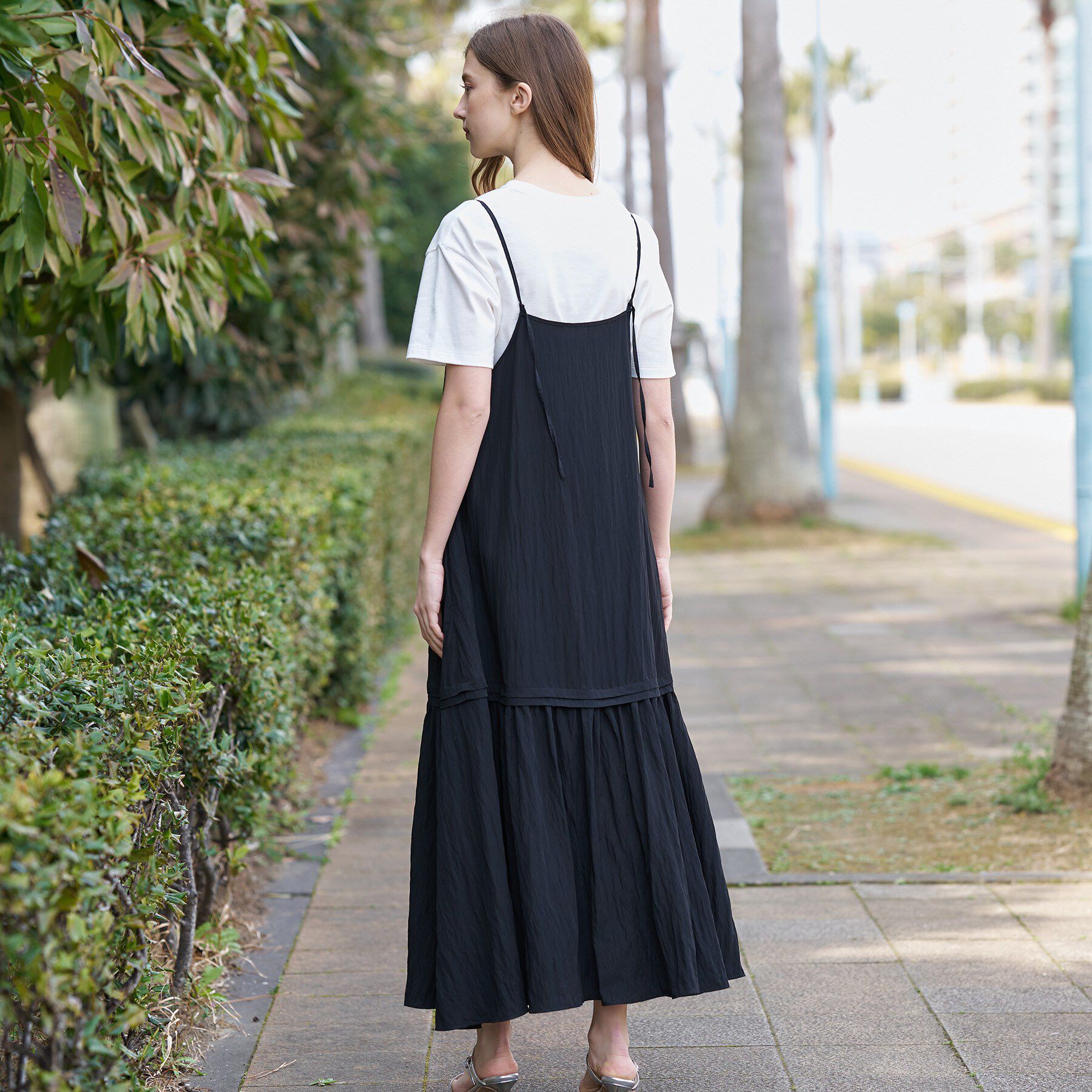 DRESSTERIOR「【ウォッシャブル】ワッシャーボリュームフレアキャミワンピース」|ワンピース|