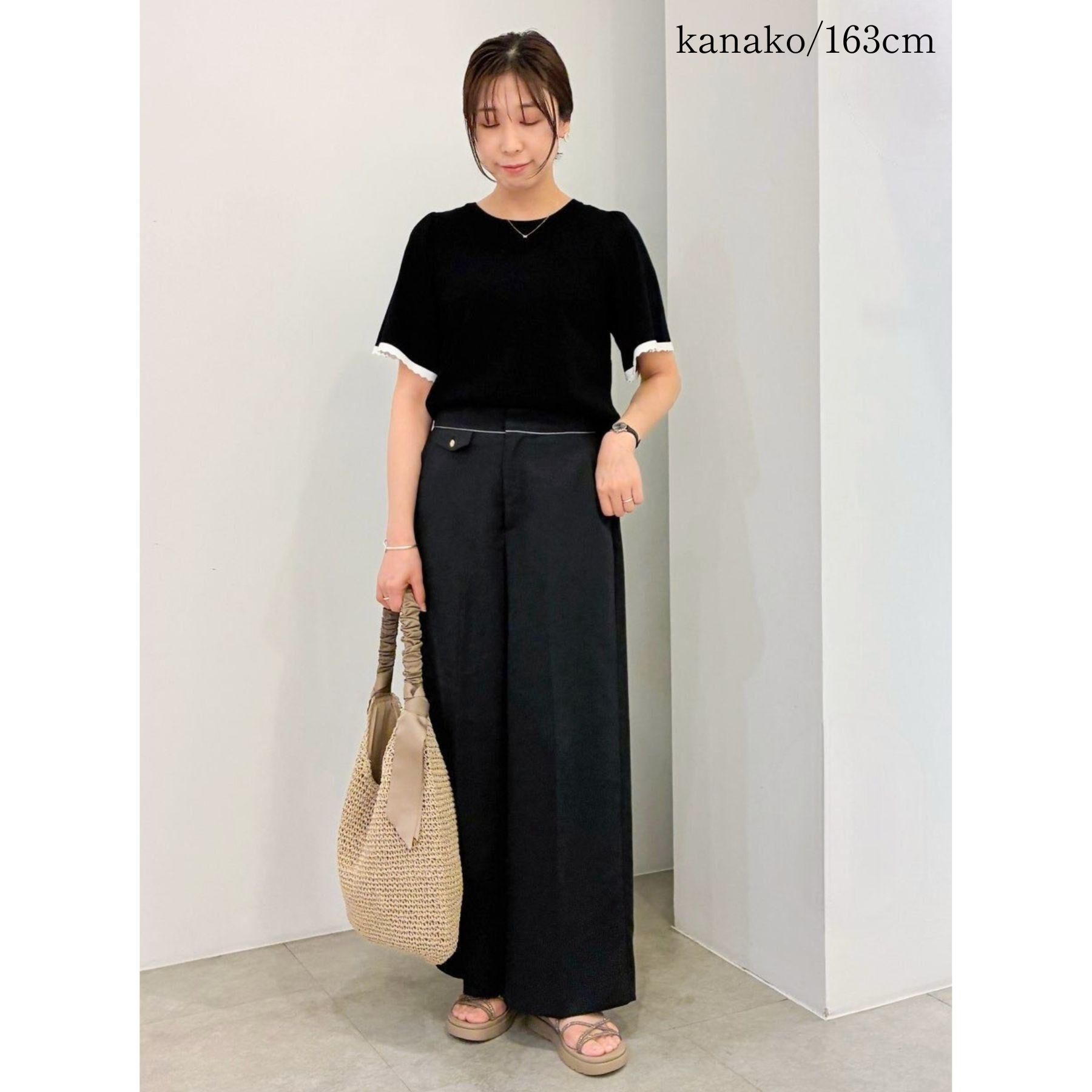 grove「高評価！【シリーズ累計36万枚！名品ニット】やわらかドライタッチ スカラップスリーブニット」|ニット・セーター|