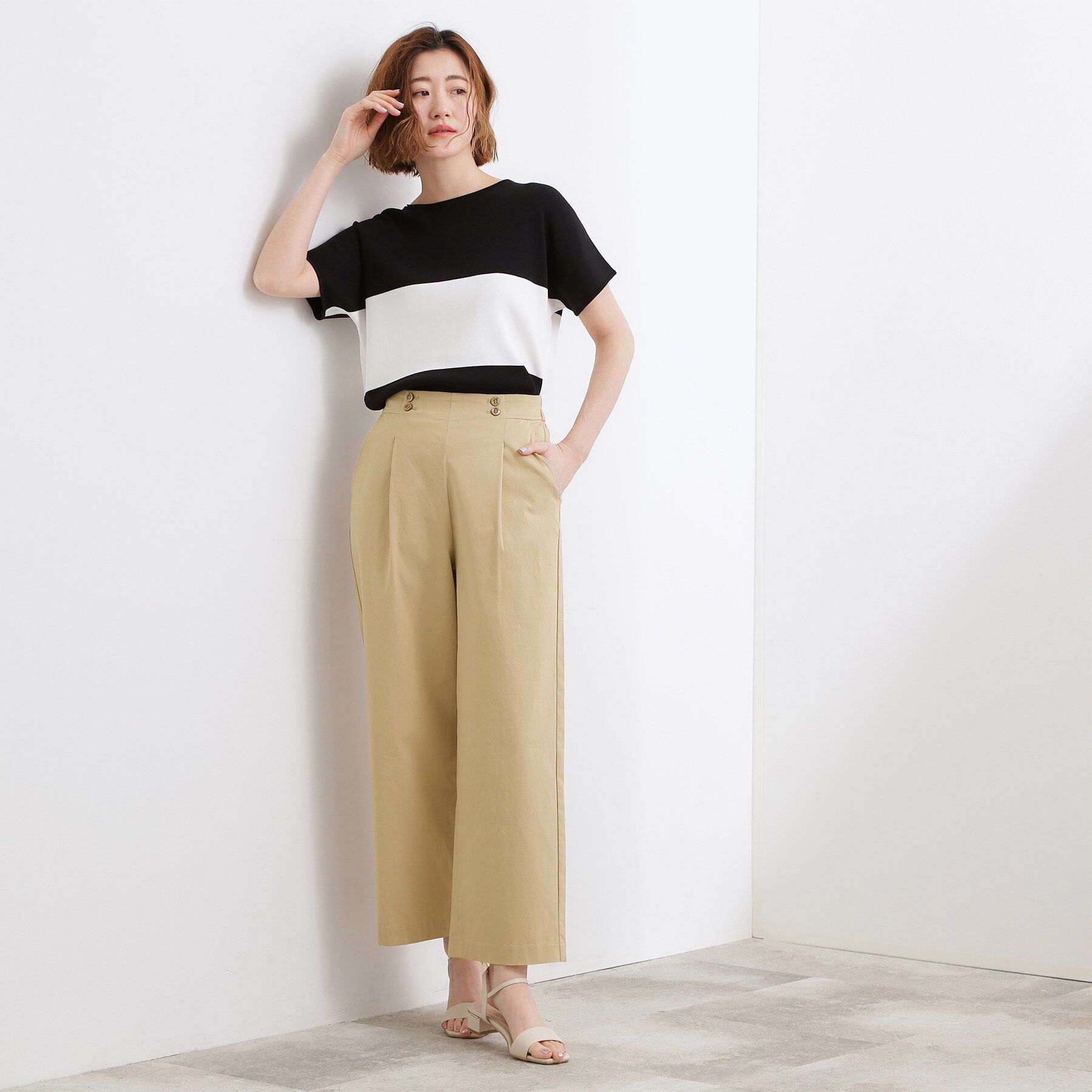 grove「【シリーズ累計13万枚/ひんやり・UV】ハイパーストレッチ ワイドクロップドパンツ」|その他|