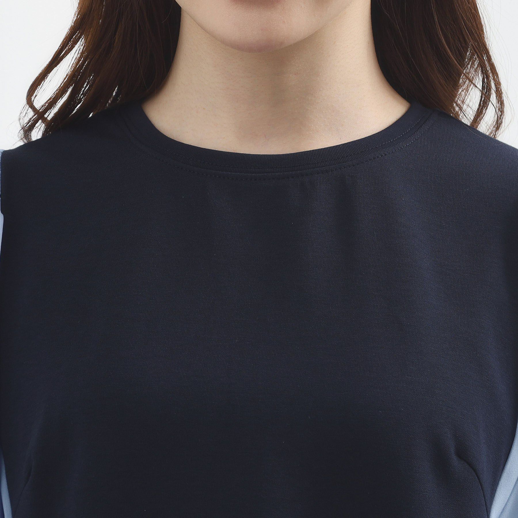 grove「【洗える・体型カバー】袖口レース・バックプリーツトップス」|Tシャツ・カットソー|