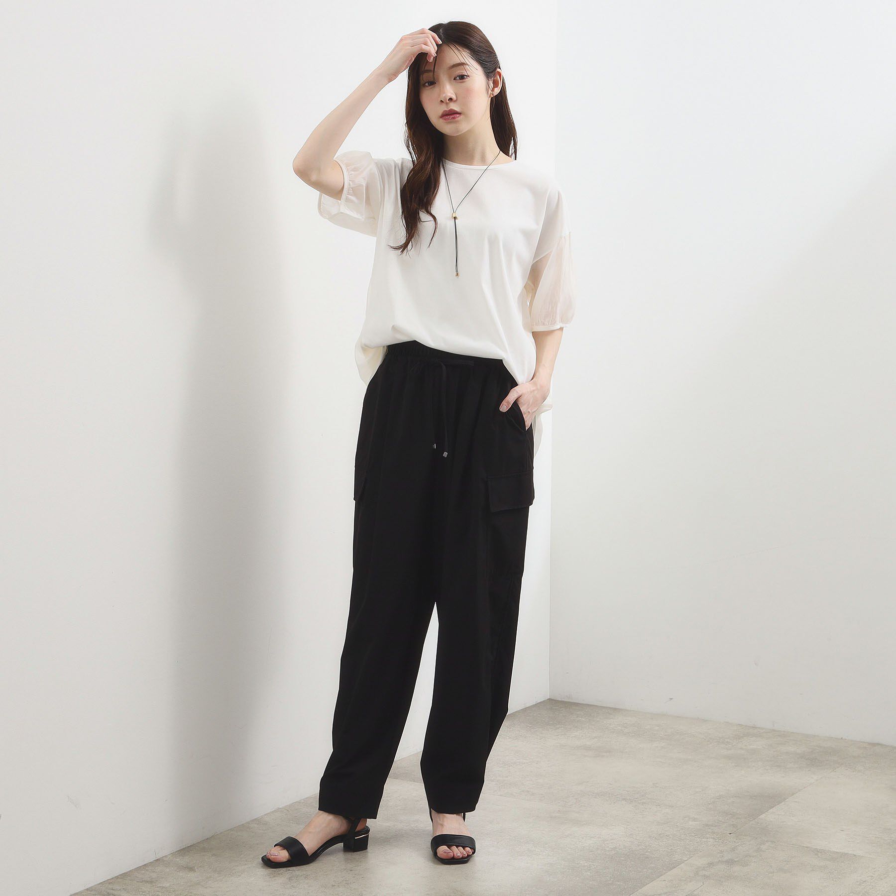 grove「【貴島明日香さん着用/UVカット】体型カバー叶う、バックプリーツTシャツ」|Tシャツ・カットソー|