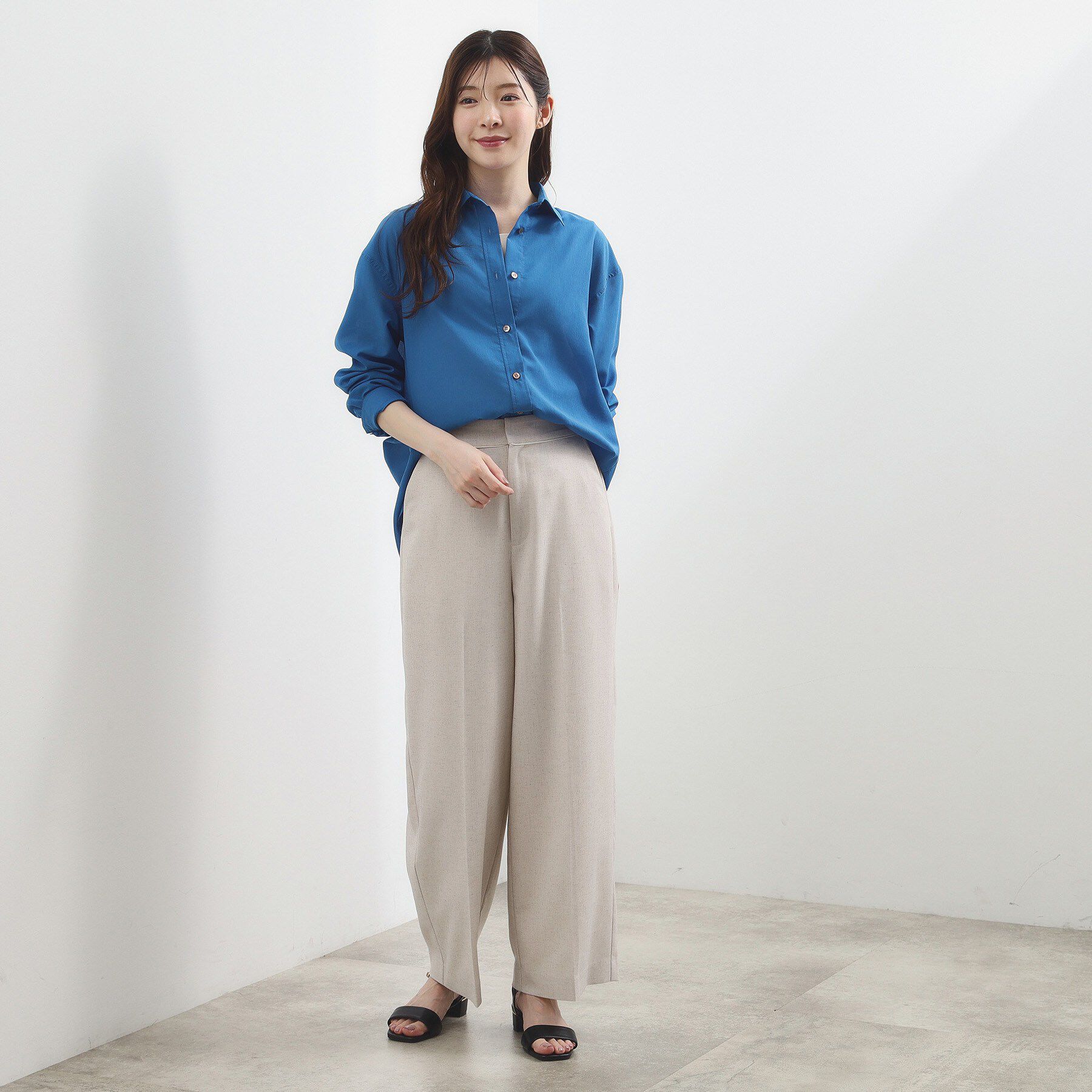 grove「【貴島明日香さん着用】ディティールが際立つ、リネンライクワイドパンツ」|その他|