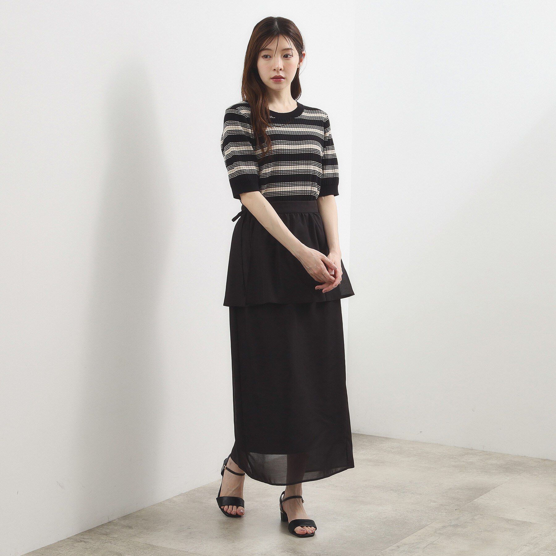 grove「【貴島明日香さん着用・洗える】レイヤードペプラムスカート」|スカート|