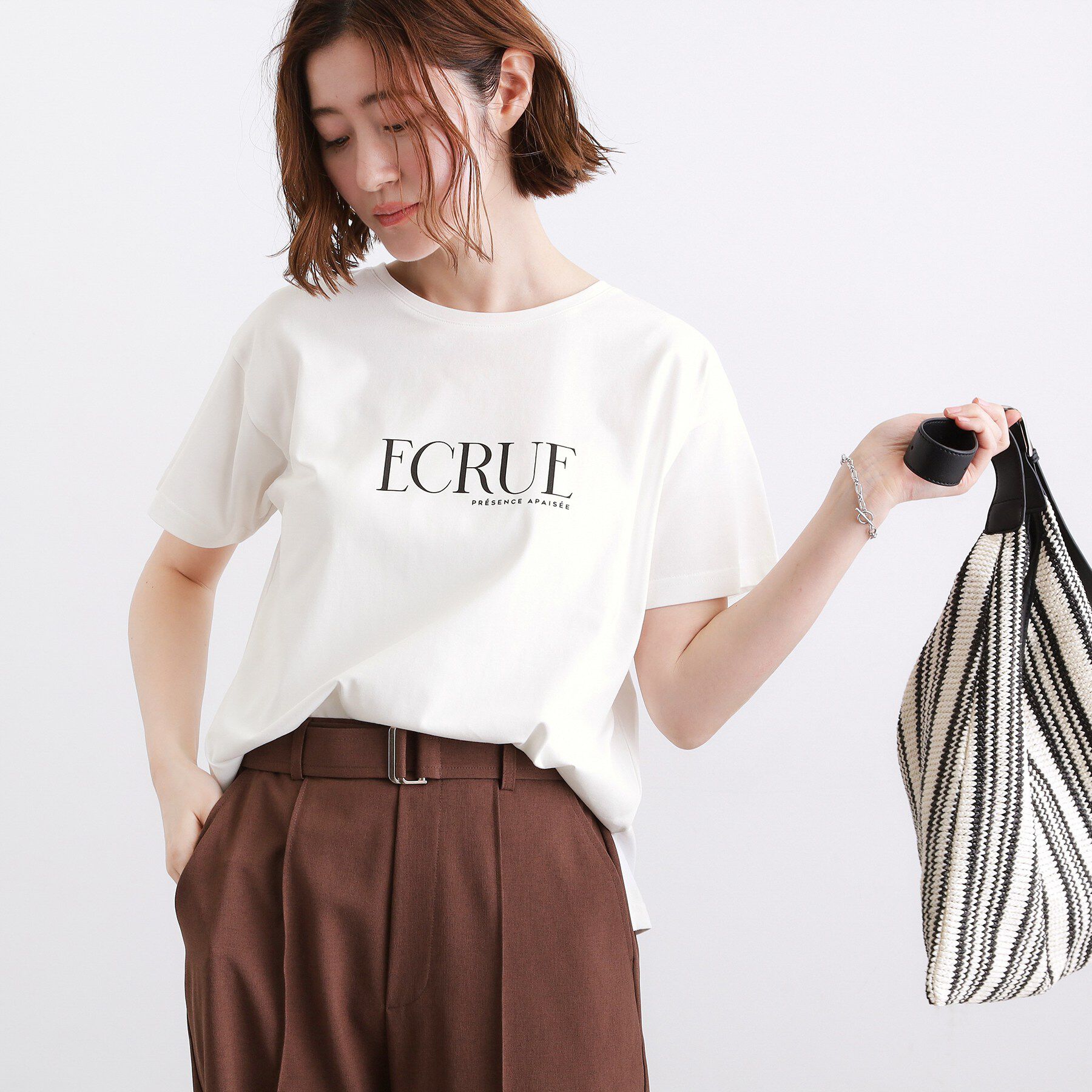 grove「【遮熱／吸水速乾／接触冷感／UVカット】ベーシックロゴTシャツ」|Tシャツ・カットソー|オフホワイト(003