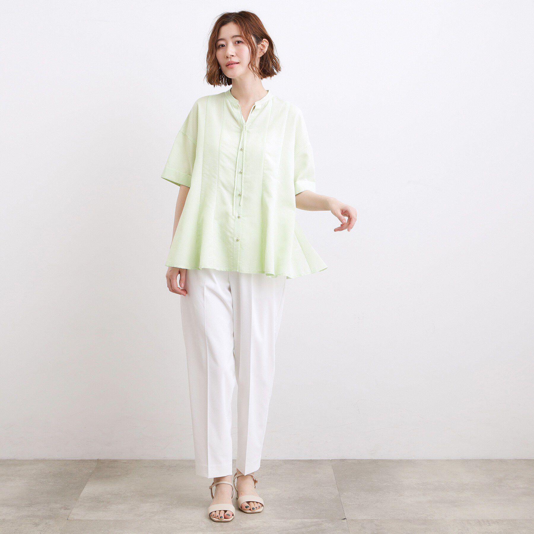 grove「【洗濯機OK・ひんやり】さらっと軽やか、夏のフレアシャツ」|シャツ・ブラウス|
