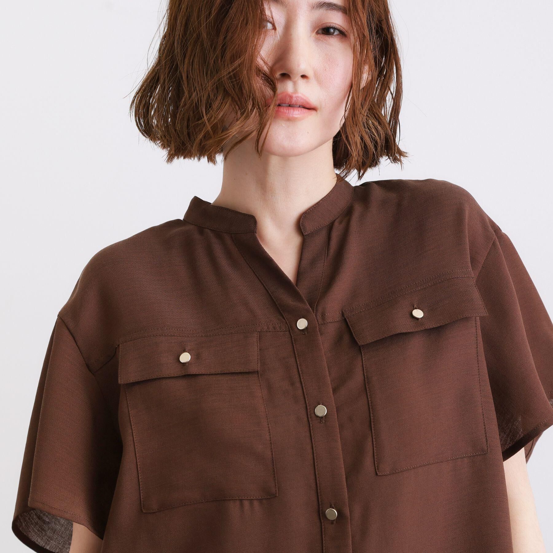 grove「【洗濯機OK・ひんやり/SETUP可】シワになりにくい、フレアスリーブブラウス」|シャツ・ブラウス|