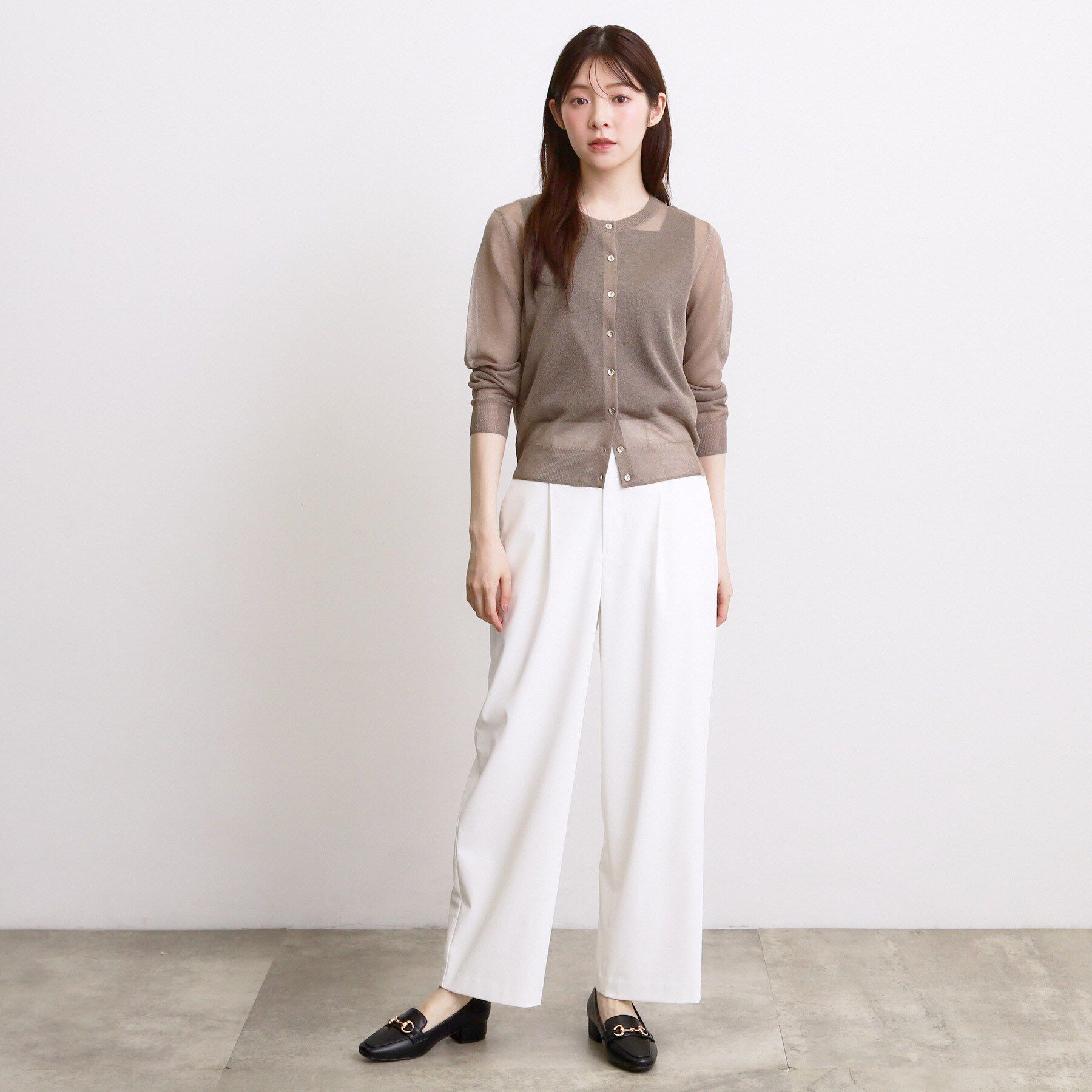 grove「高評価！【洗える／名品】大人の透け感、シアーカーディガン」|カーディガン|