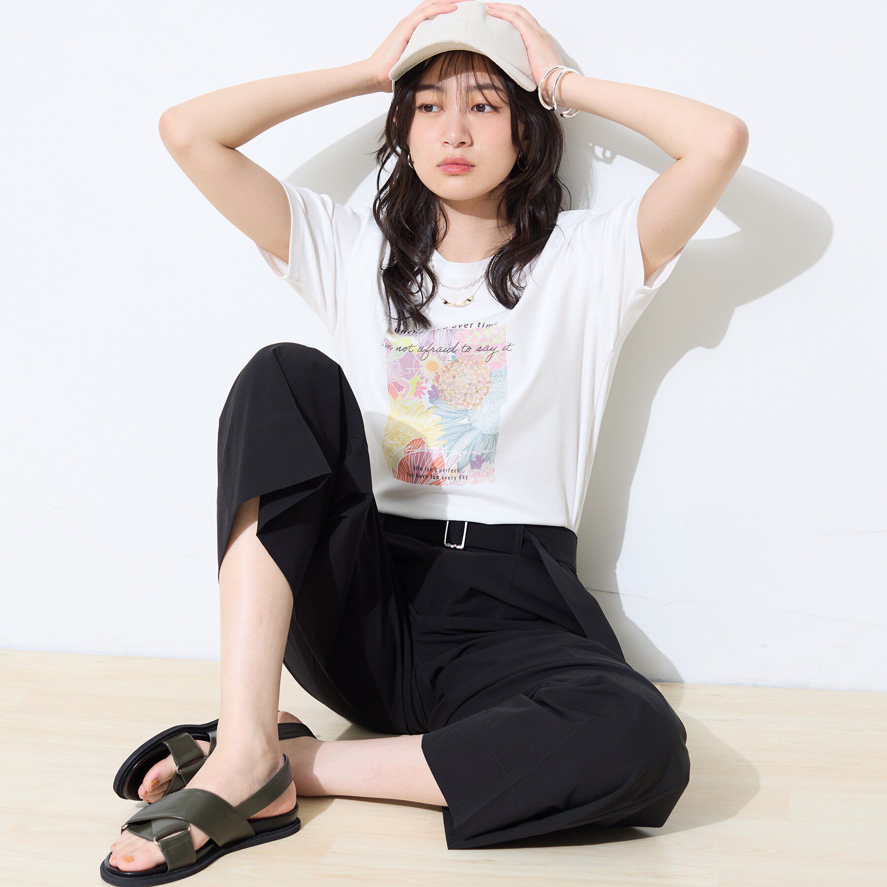INDIVI「【UVケア／選べるグラフィック】スムースジャージTシャツ」|Tシャツ・カットソー|