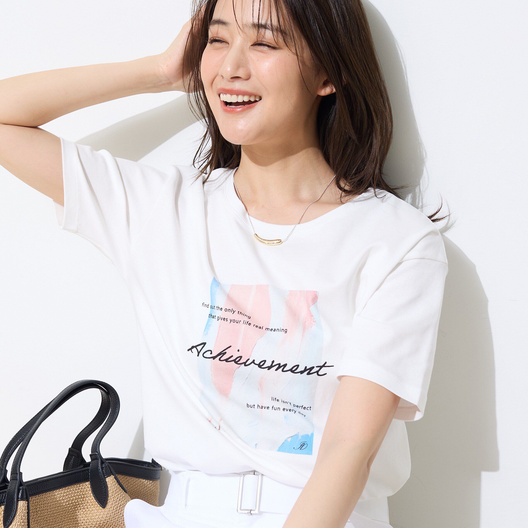 INDIVI「【UVケア／選べるグラフィック】スムースジャージTシャツ」|Tシャツ・カットソー|