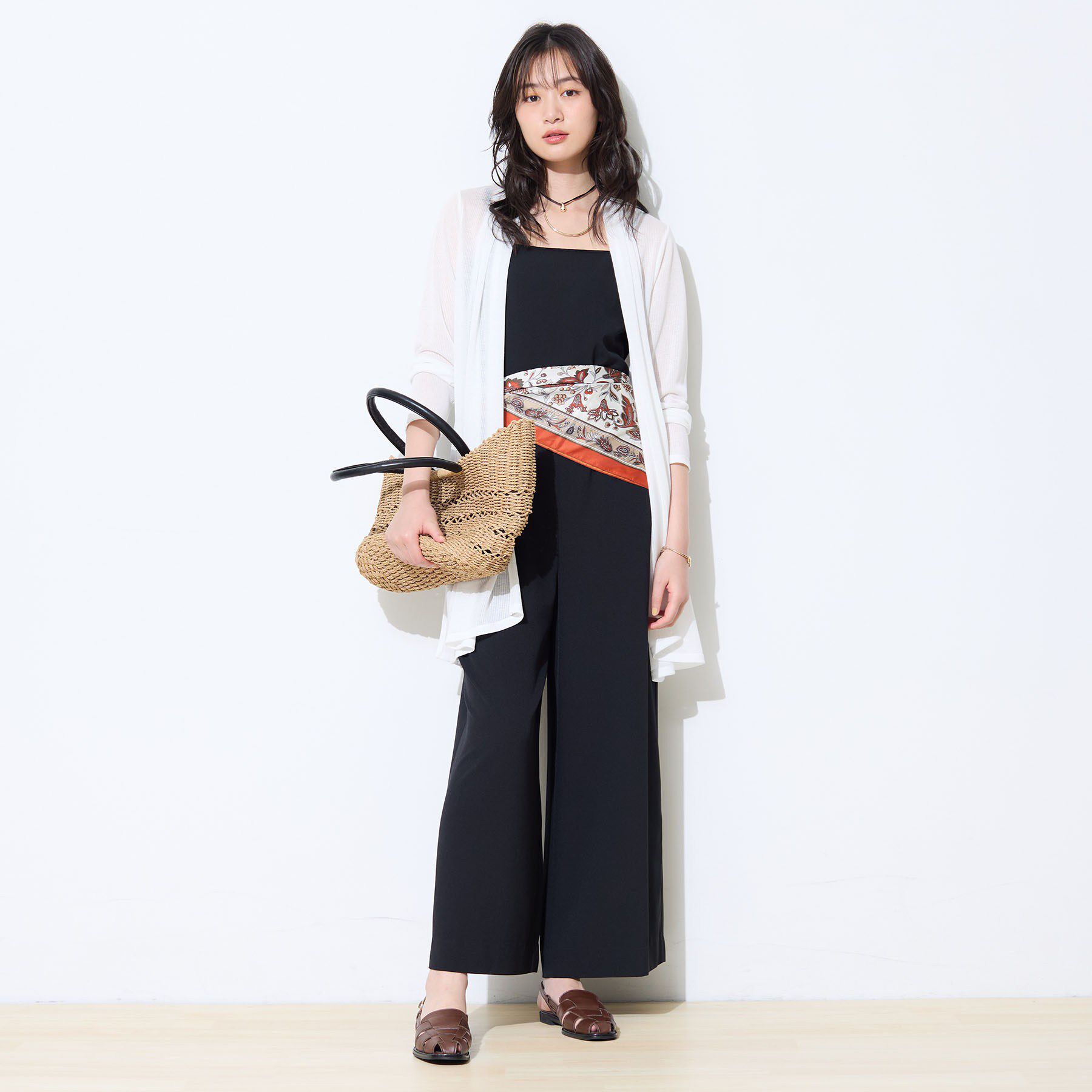 INDIVI「【洗える／アンサンブル可能】シアーストライプカーディガン」|カーディガン|