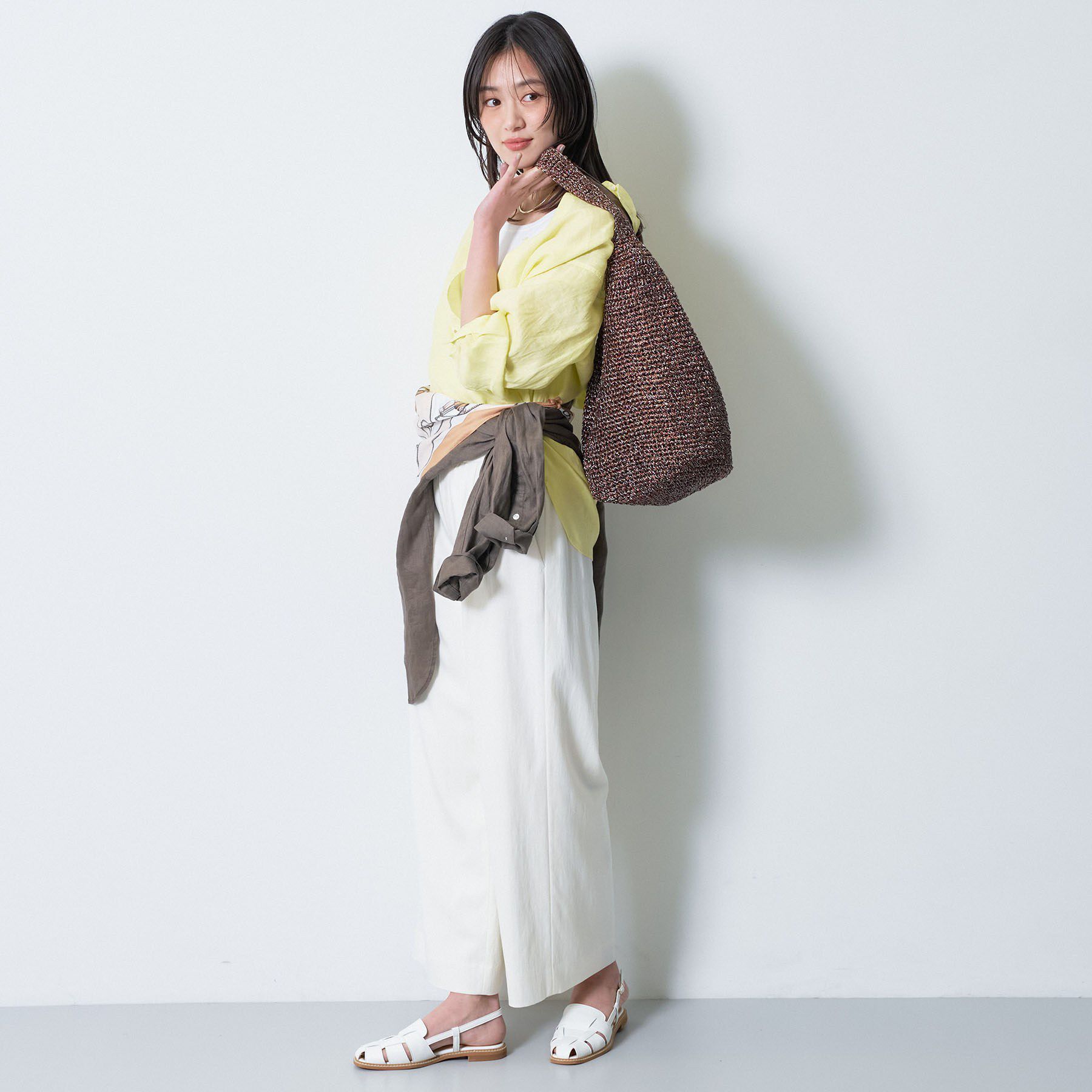 INDIVI「【大人カジュアル】メタリックかぎ編みボトルバッグ」|トートバッグ|