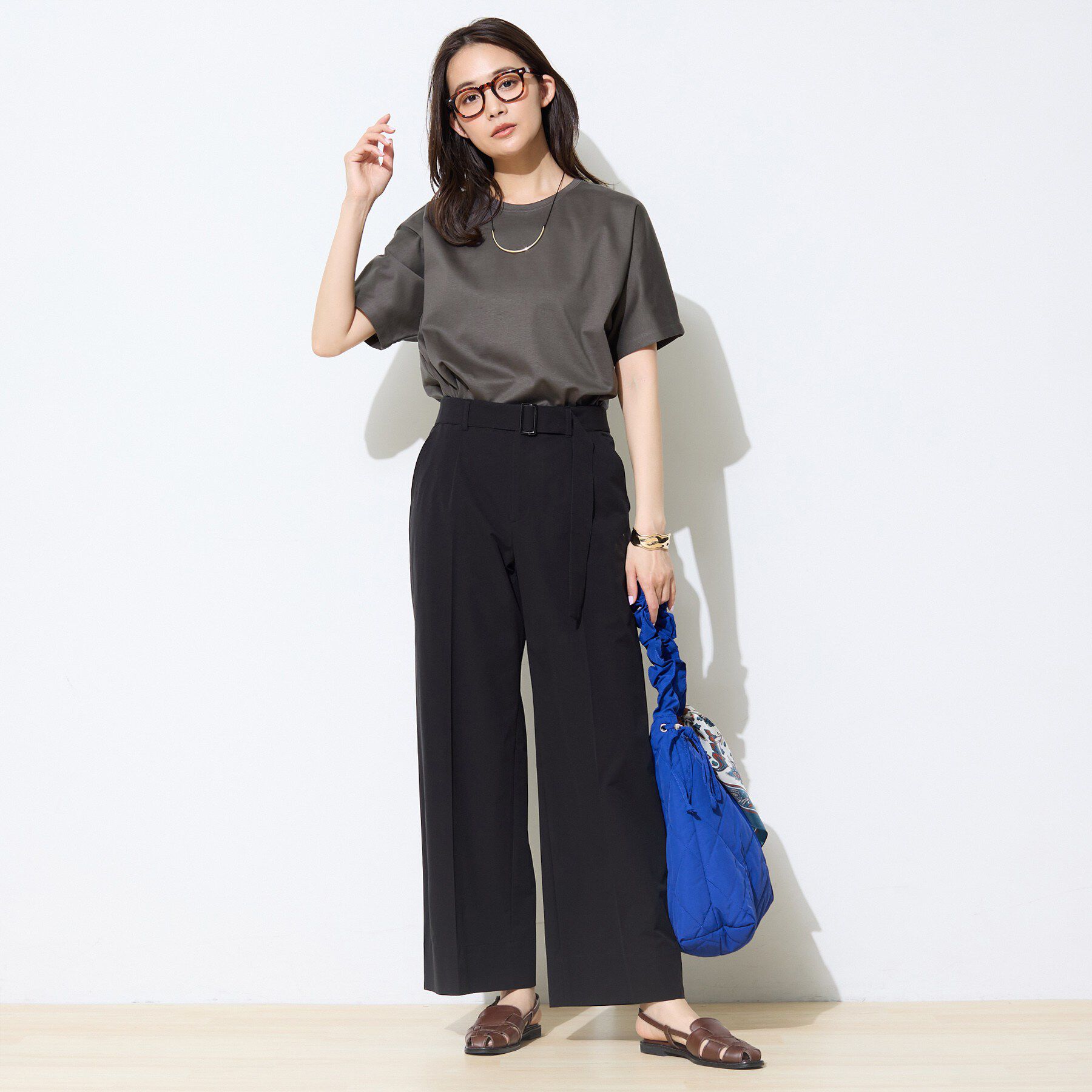 INDIVI「【汗ジミ防止／褒められTシャツ】上品カジュアル！ドルマンTシャツ」|Tシャツ・カットソー|