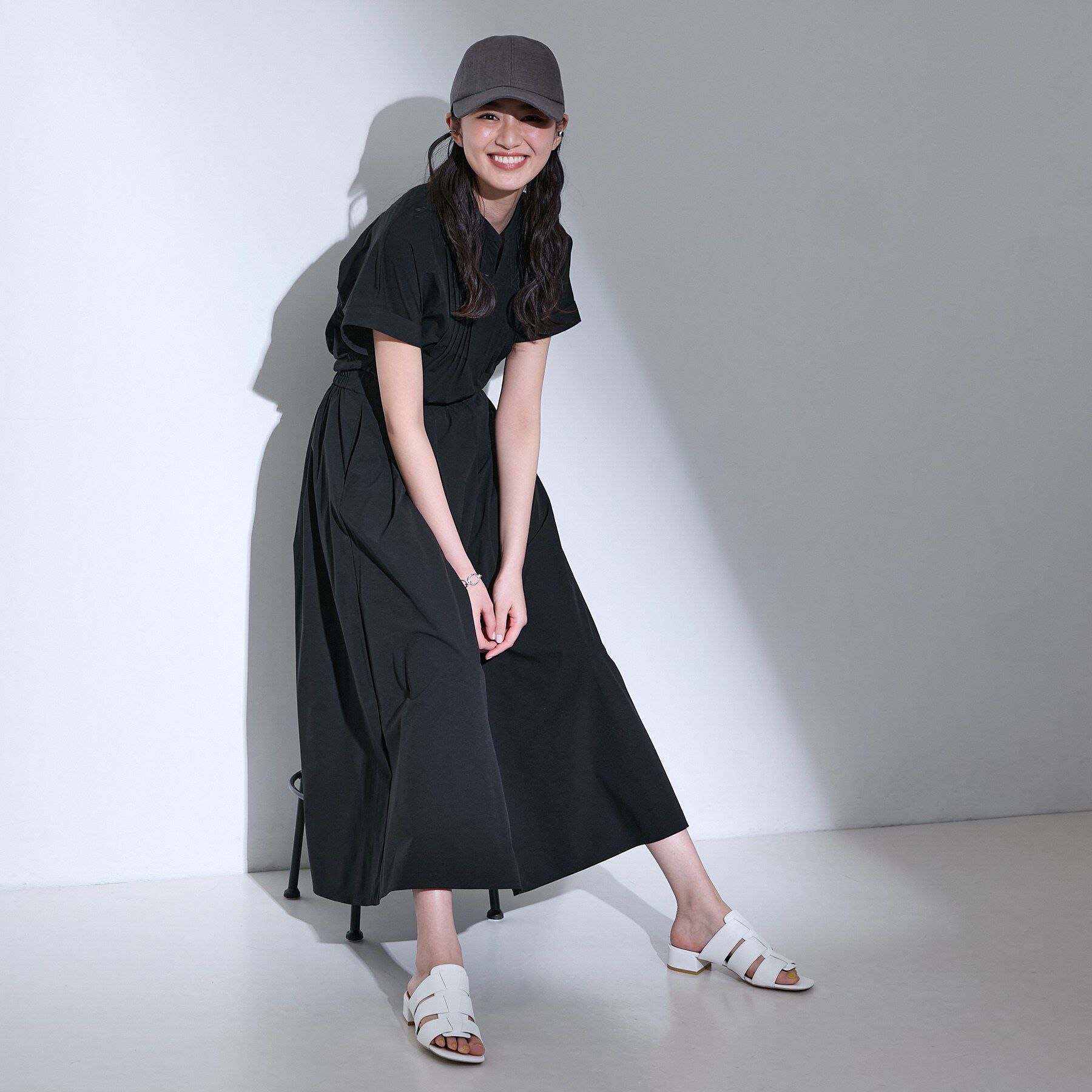 INDIVI「【撥水／UVケア／SETUP可能】軽量マキシ丈タックスカート」|スカート|
