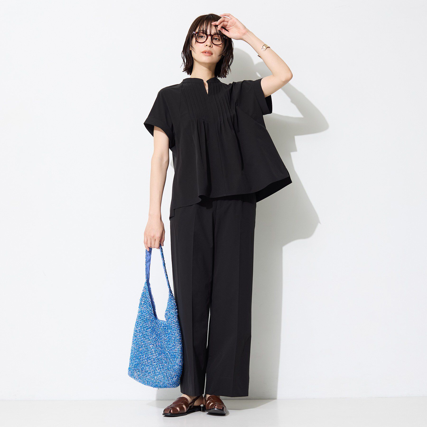 INDIVI「【撥水／UVケア／SETUP可能】軽量タックスキッパーブラウス」|シャツ・ブラウス|
