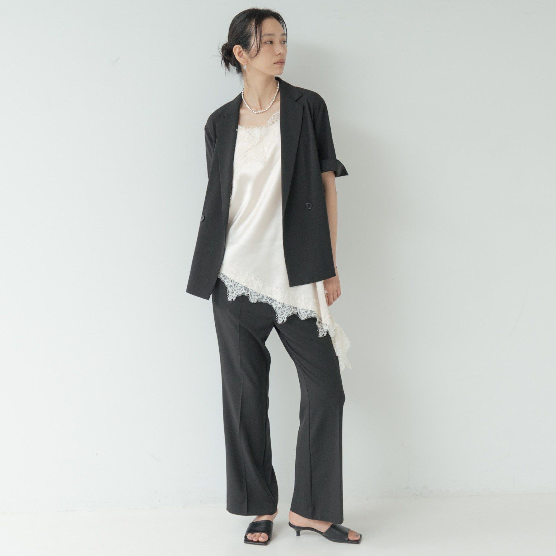 GALLEST「Comfy SET UP｜ハーフスリーブジャケット【セットアップ対応／通勤／接触冷感／UVカット】」|テーラードジャケット|