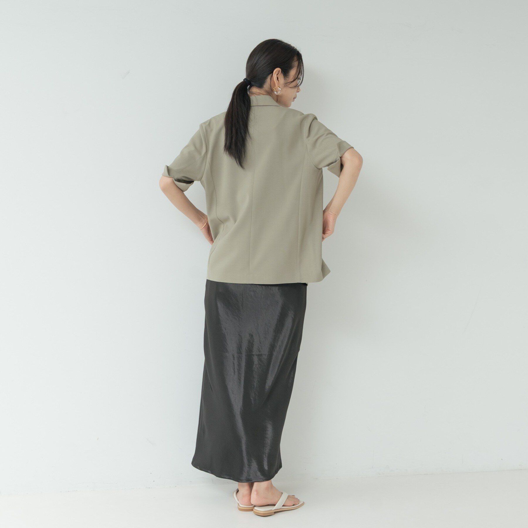 GALLEST「Comfy SET UP｜ハーフスリーブジャケット【セットアップ対応／通勤／接触冷感／UVカット】」|テーラードジャケット|