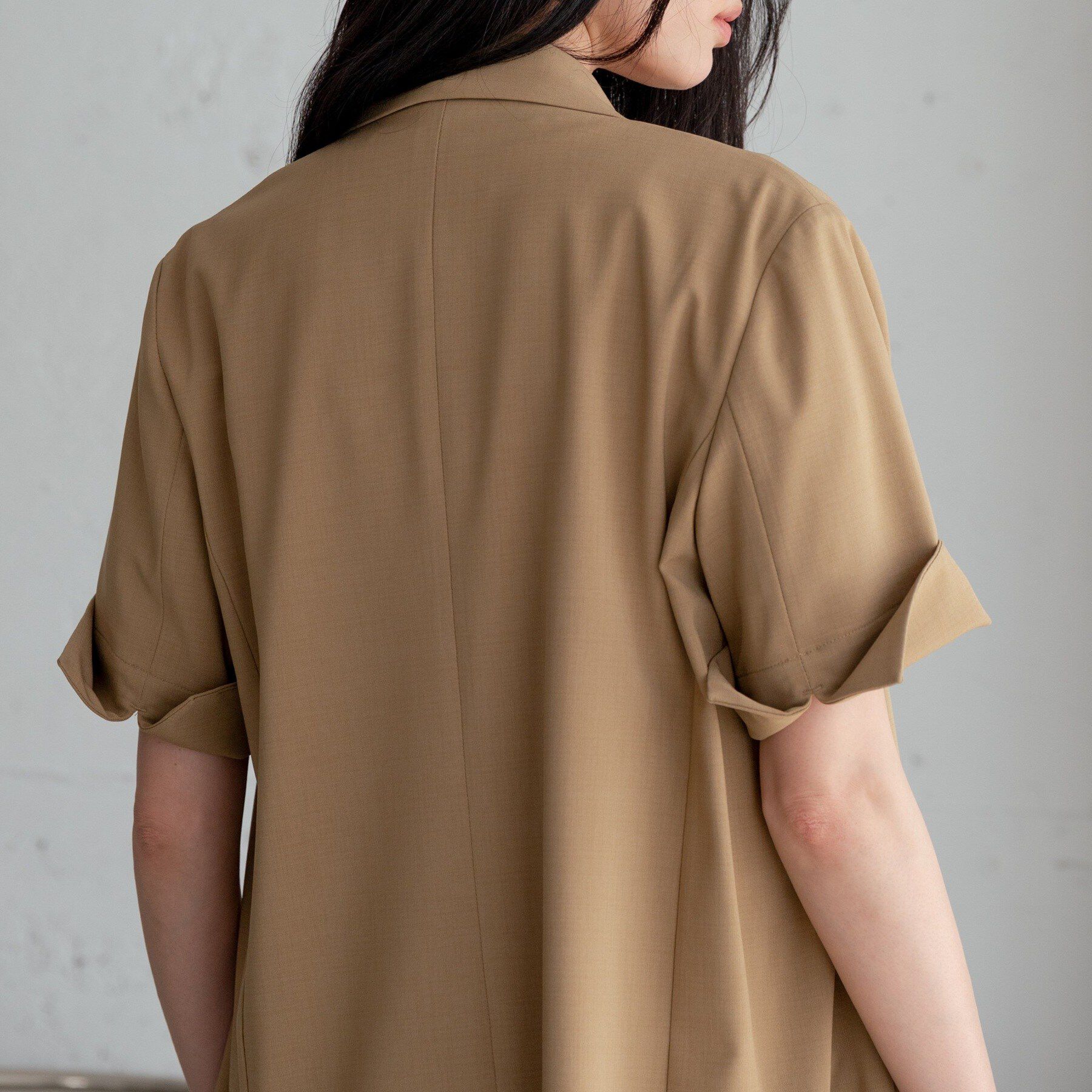 GALLEST「Comfy SET UP｜ハーフスリーブジャケット【セットアップ対応／通勤／接触冷感／UVカット】」|テーラードジャケット|