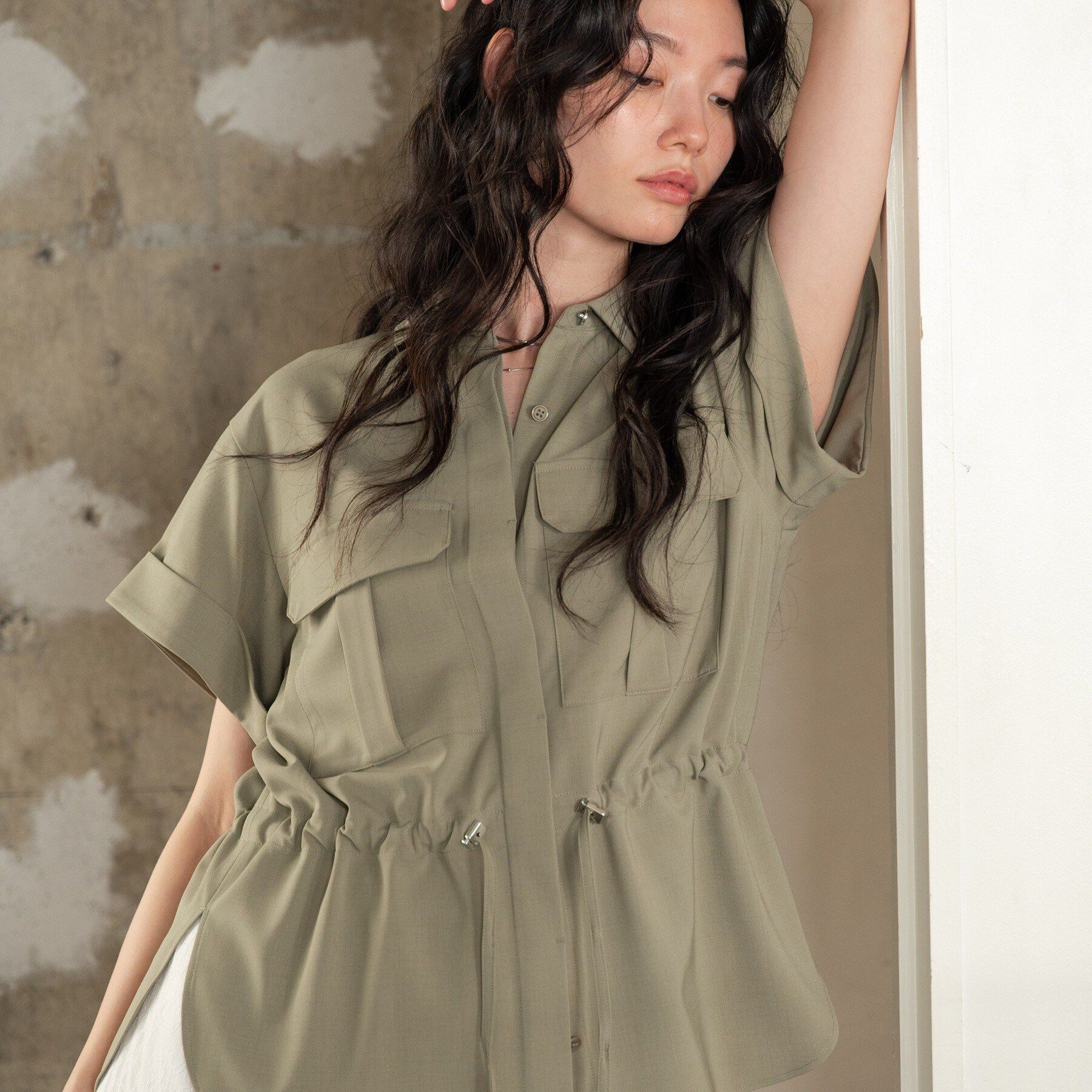 GALLEST「Comfy SET UP｜サファリシャツ【セットアップ対応／通勤／カセット服／接触冷感／UVカット】」|シャツ・ブラウス|