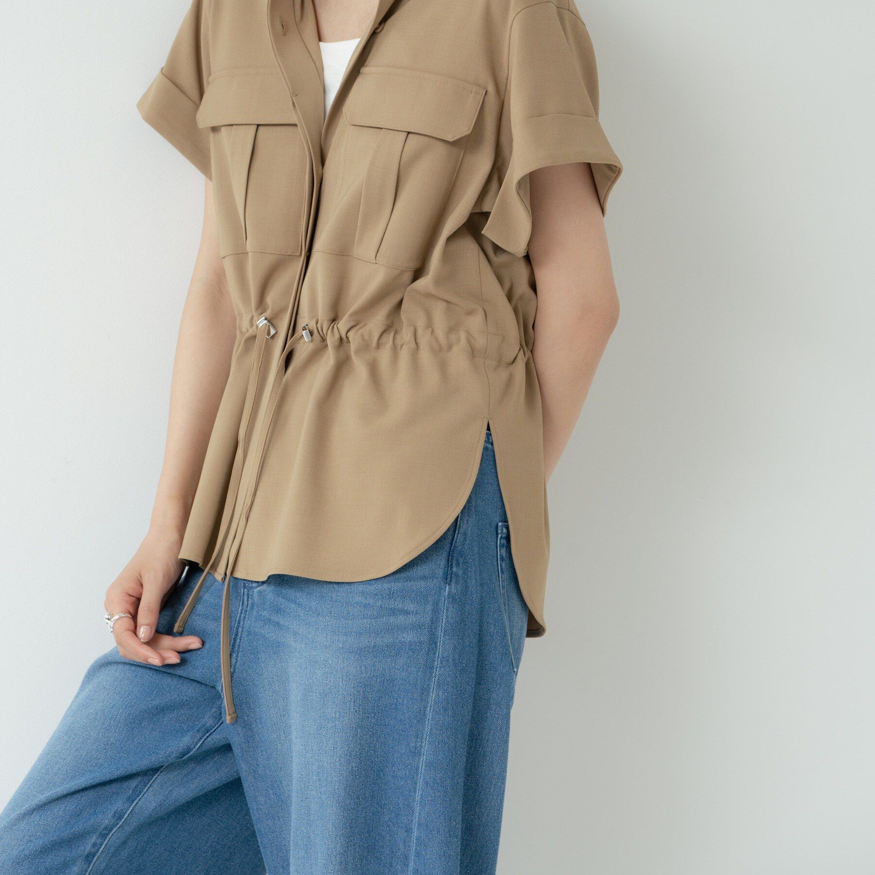 GALLEST「Comfy SET UP｜サファリシャツ【セットアップ対応／通勤／カセット服／接触冷感／UVカット】」|シャツ・ブラウス|
