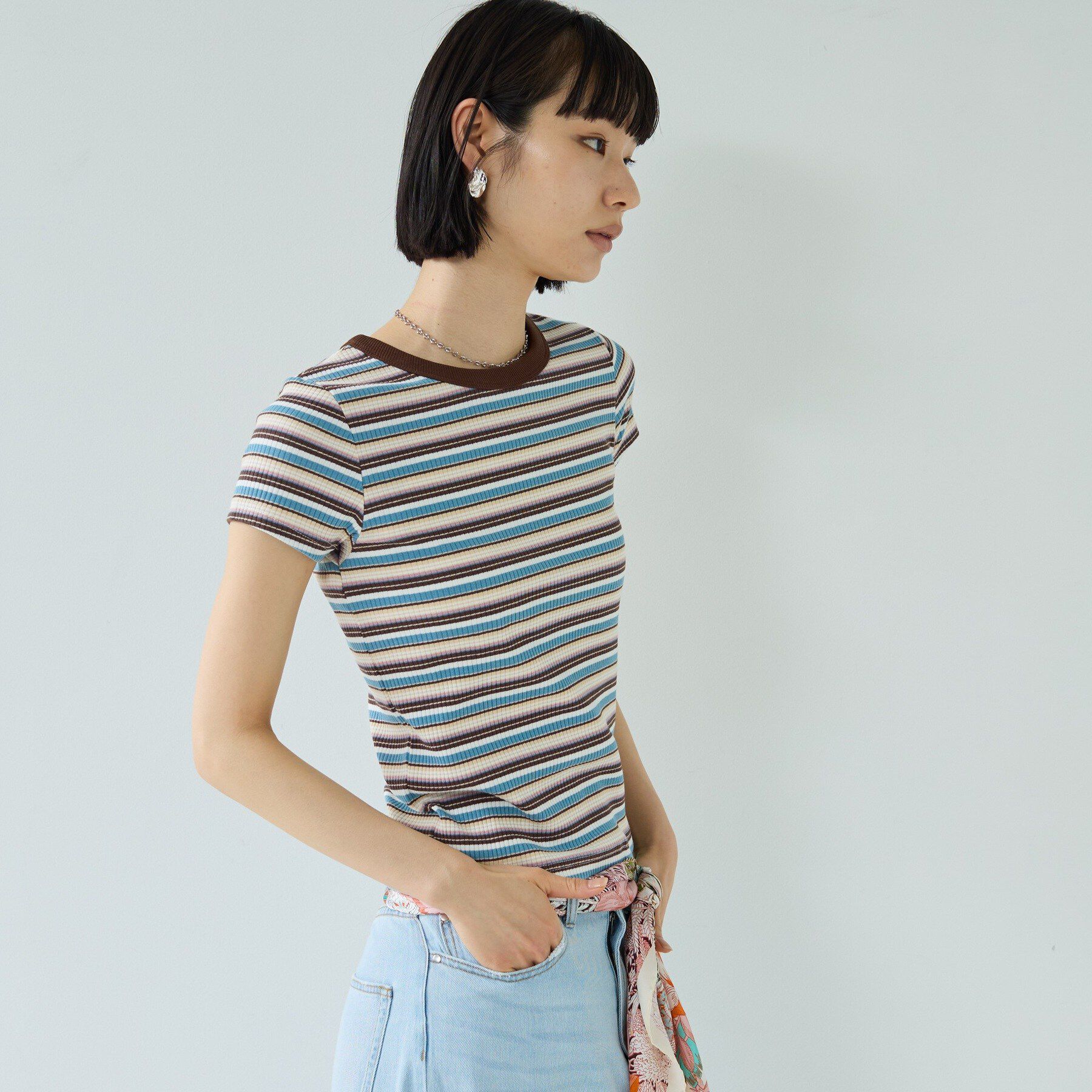 GALLEST「レトロボーダーTシャツ」|Tシャツ・カットソー|