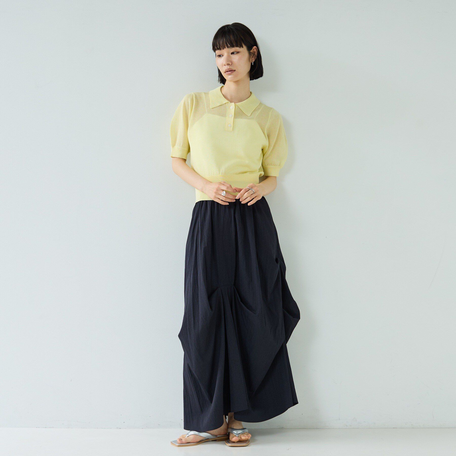 GALLEST「ランダムタックスカート【再入荷／ウォッシャブル】」|スカート|ブラック(019)