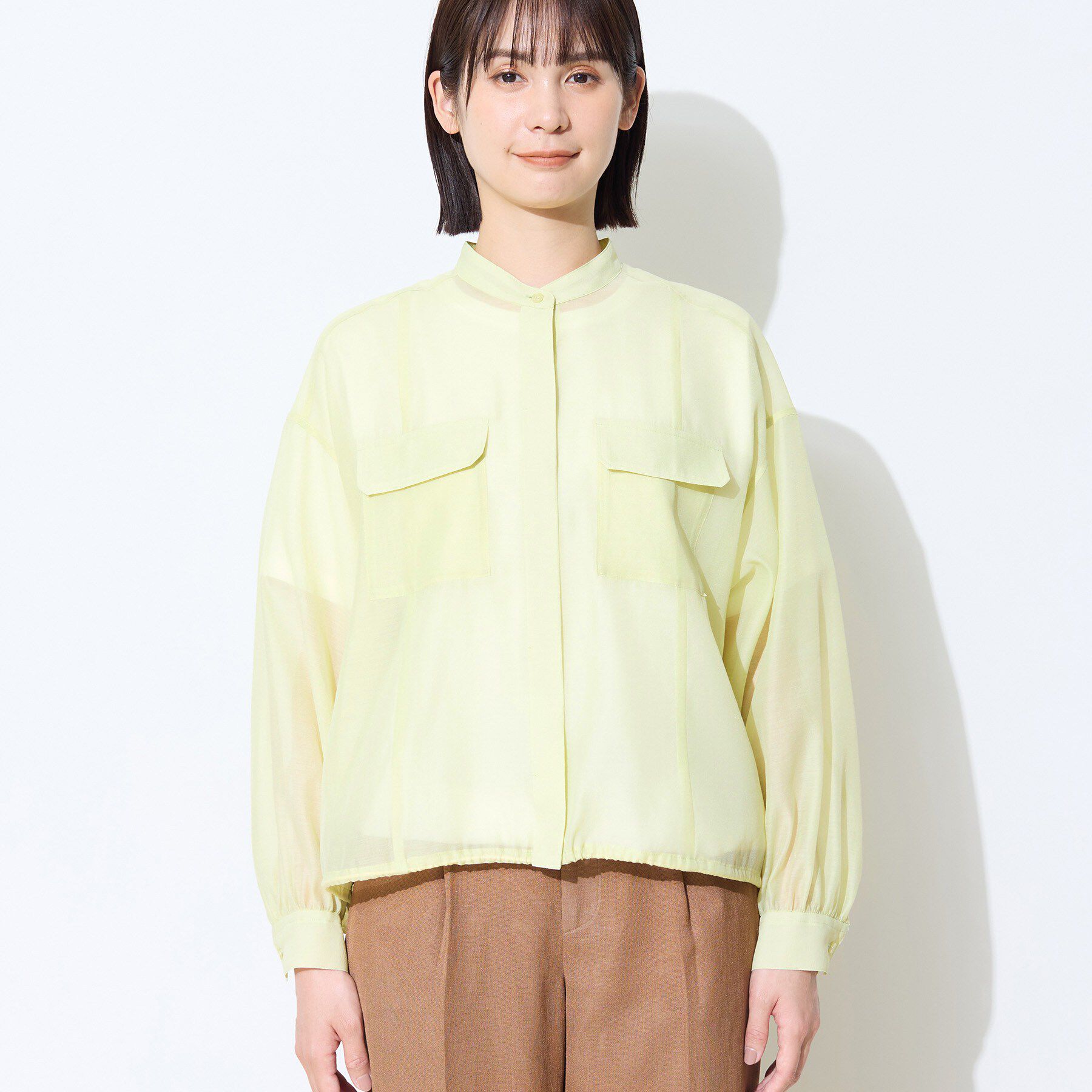 INDIVI「【トレンド／2WAY】裾ドロスト付きシアーブラウスブルゾン」|シャツ・ブラウス|