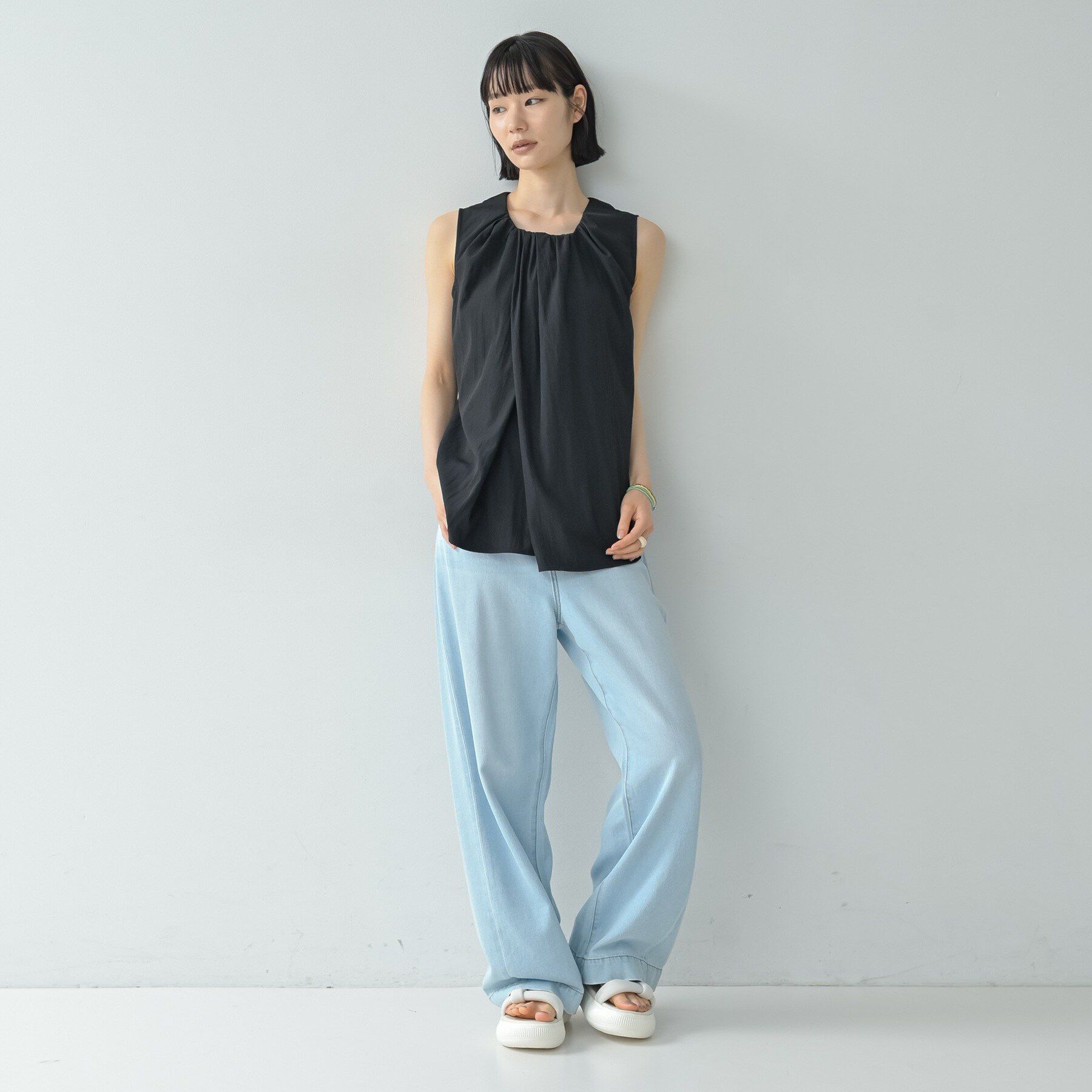 GALLEST「ボリュームタックスリーブレスブラウス」|シャツ・ブラウス|