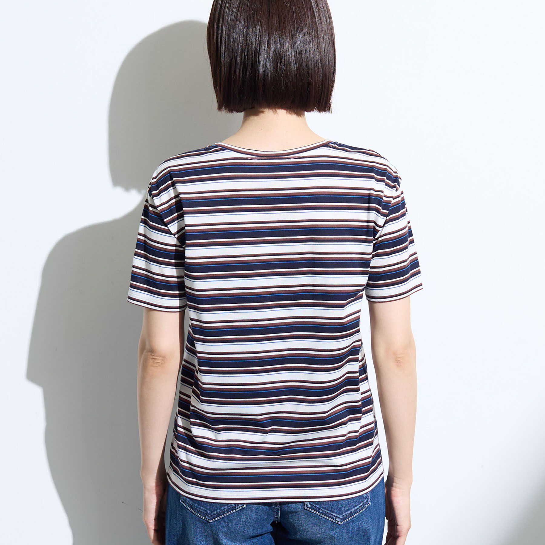 INDIVI「【ゆったり／着映え】ボーダーリラクシーTシャツ」|Tシャツ・カットソー|