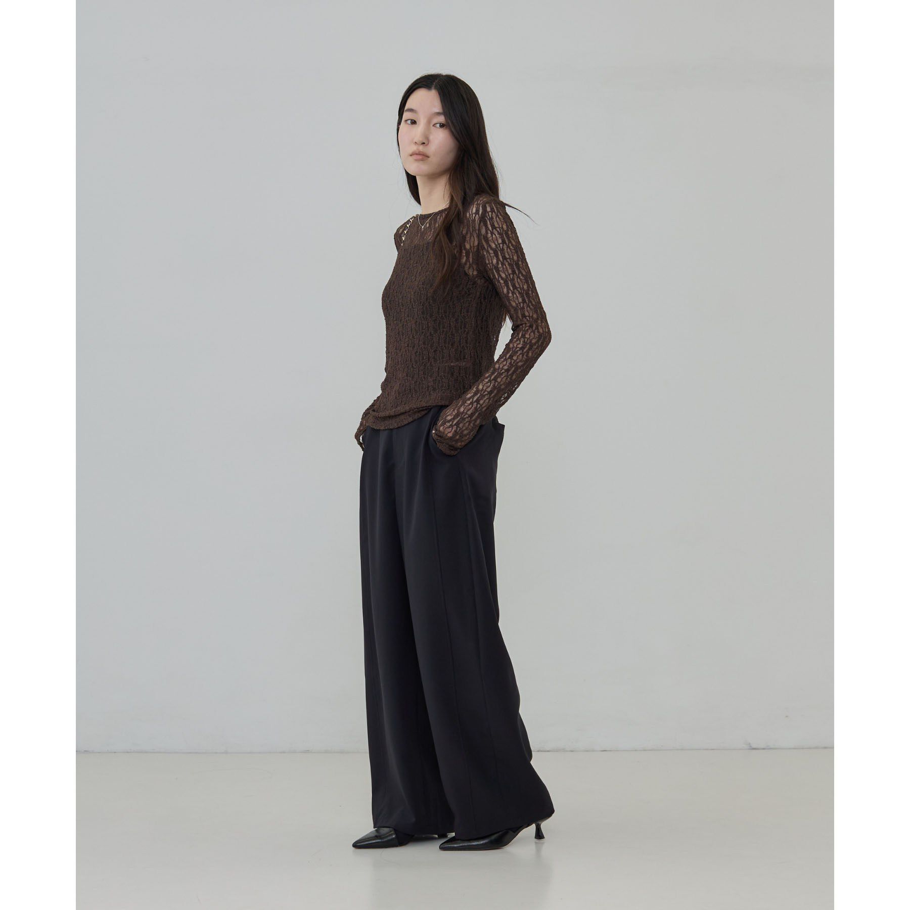 GALLEST「シアーレースレイヤードプルオーバー」|Tシャツ・カットソー|