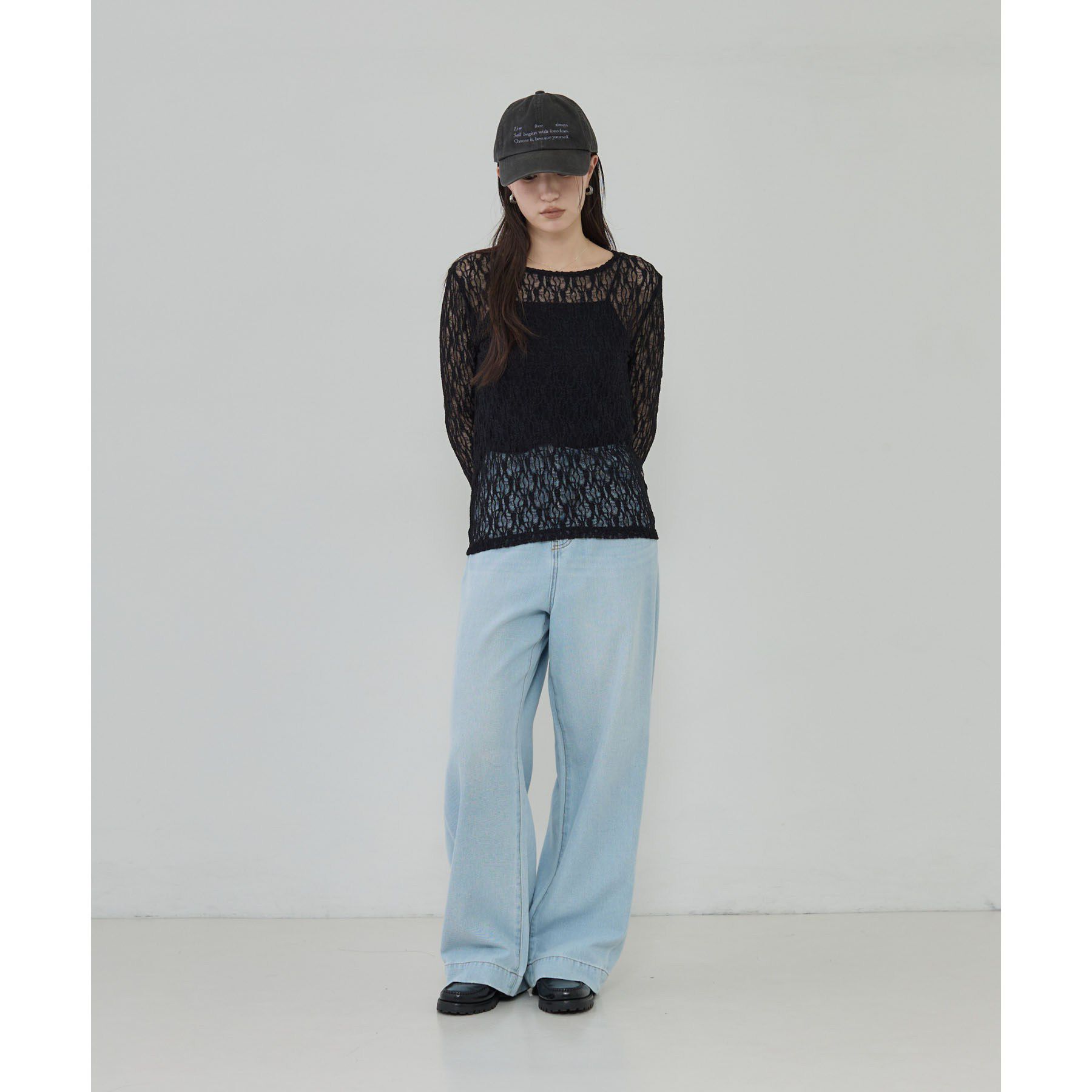 GALLEST「シアーレースレイヤードプルオーバー」|Tシャツ・カットソー|