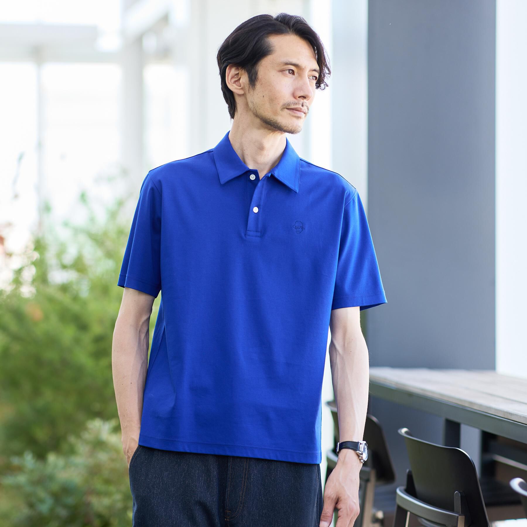 TAKEO KIKUCHI「【接触冷感】アイスクリアコットン ワンポイント ポロシャツ」|ポロシャツ|